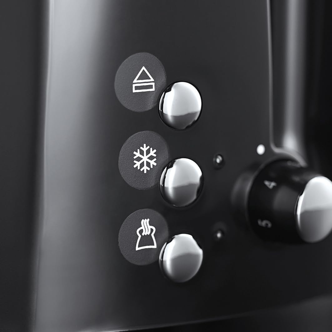 Russell Hobbs Toaster [For 2 Slices] Textures+ (Extra Wide Toast Slots, Includes Bun Attachment & Integrated Toast Tongs, 6 Browning Levels + Defrost & Warm-Up Function, 850 W) 22601-56 image number 6