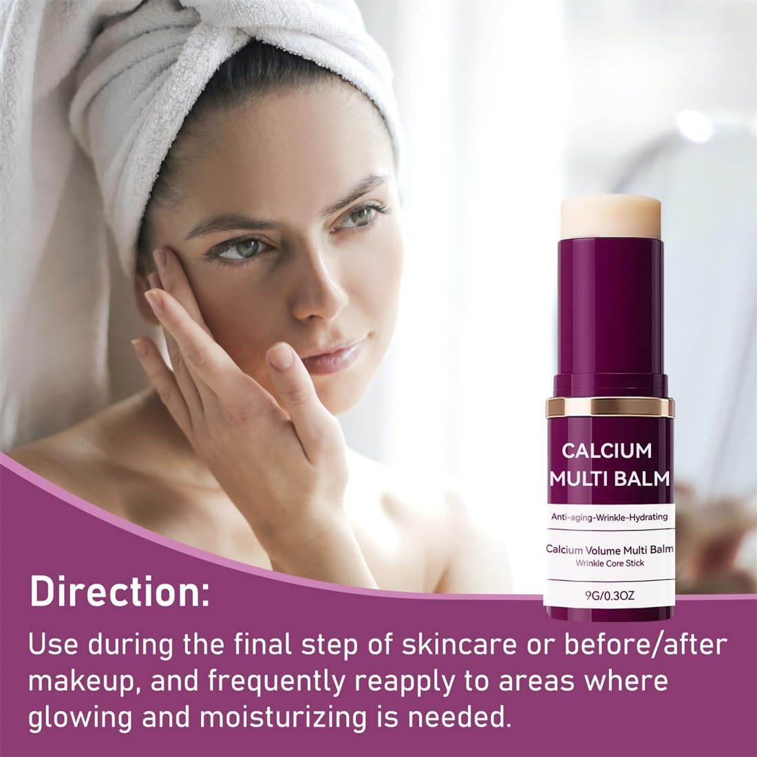 Calcium Multi Balm, Korean Collagen Moisturing Stick, Calcium Volume Multi Balm, Wrinkle Core Stick, Anti-Aging, Sagging, Wrinkles image number 2