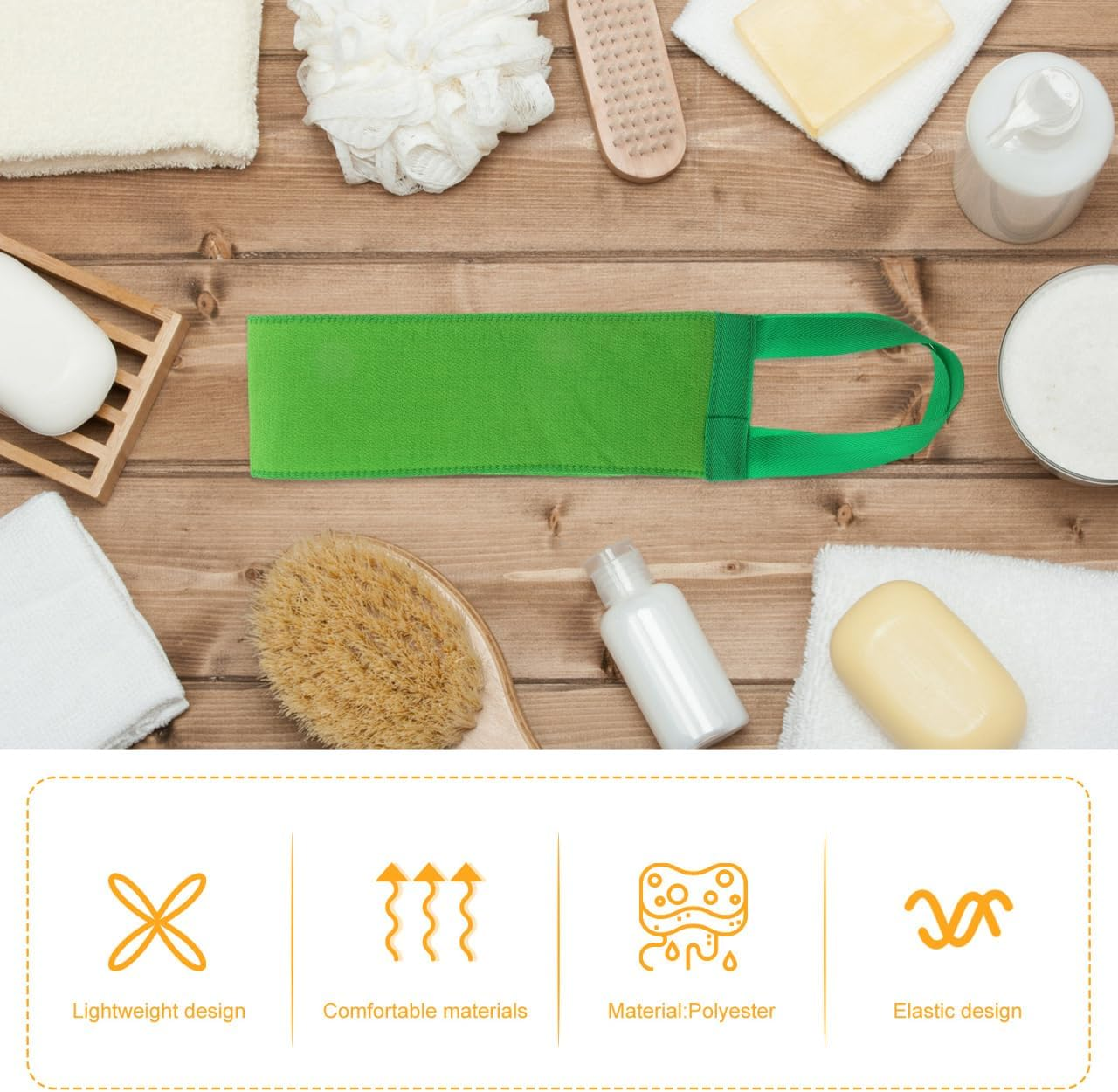 Korean Exfoliating Bath Towel for Deep Cleansing and Relaxation - Dual-Sided Shower Back Scrubber 80Cm Long Assorted Colors Perfect for Home and Travel image number 4