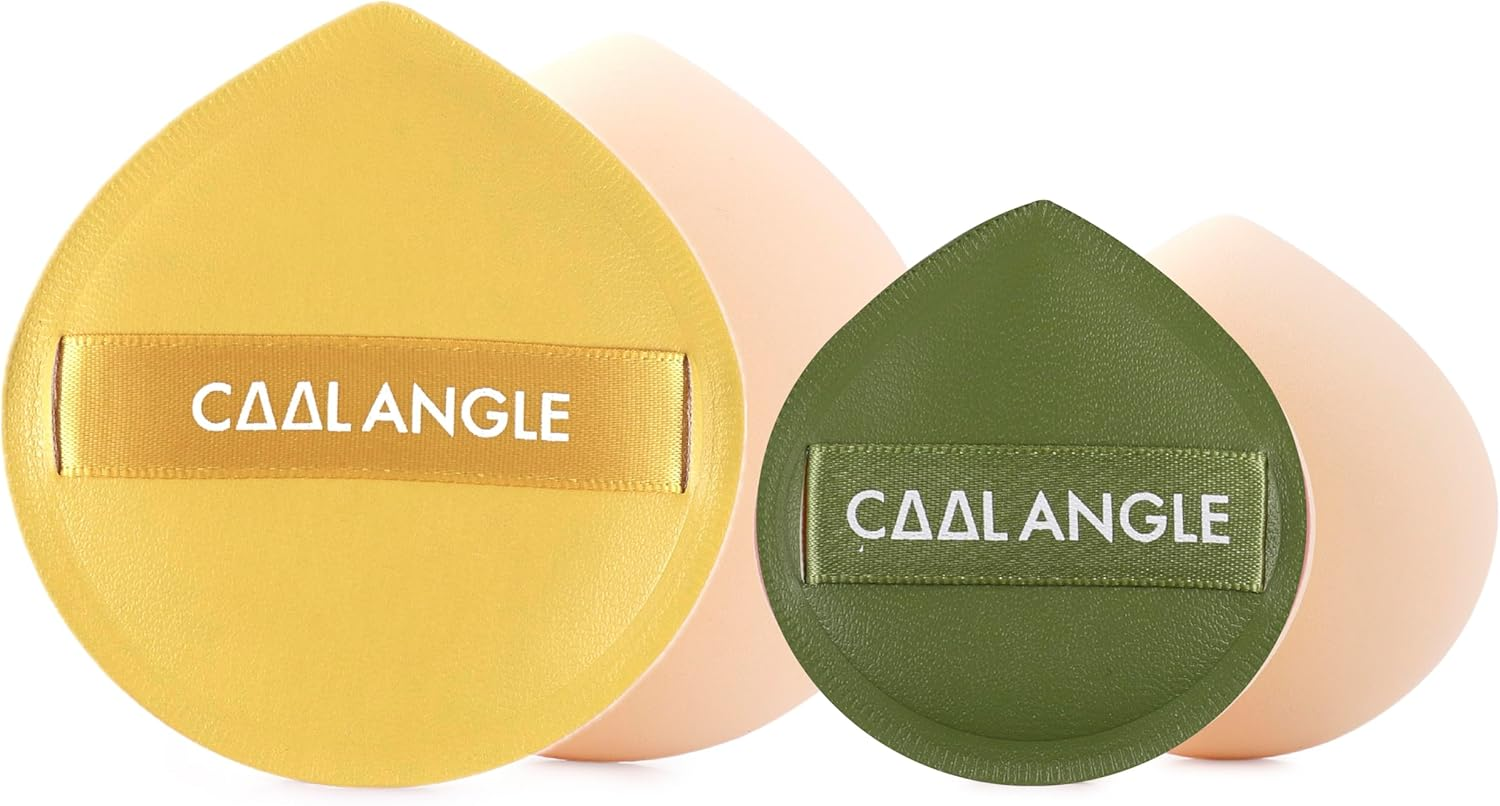 COOL-ANGLE 5Pcs Makeup Sponge for Foundation Concealer and Powder, Latex Free Blender Sponge for Natural and Easy Makeup Soft Long-Lasting and Beginner-Friendly, Green, Medium