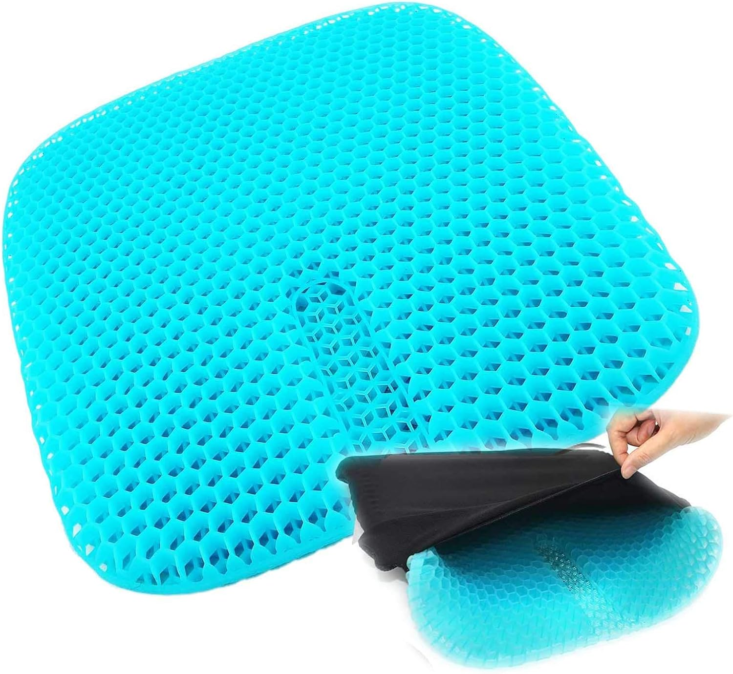 Gel Seat Cushion for Long Sitting, Thick Gel Chair Cushion Soft & Cool, Breathable Car Seat Cushion Pressure Relief Cushion (Large) image number 1