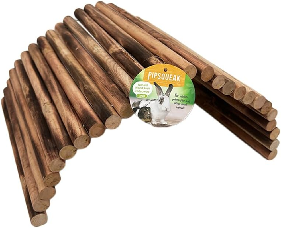 Pip Squeak Natural Wood Arch Hideaway &ndash; Small, 29 &times; 16 Cm - Perfect for Rabbits, Guinea Pigs & Other Small Animals