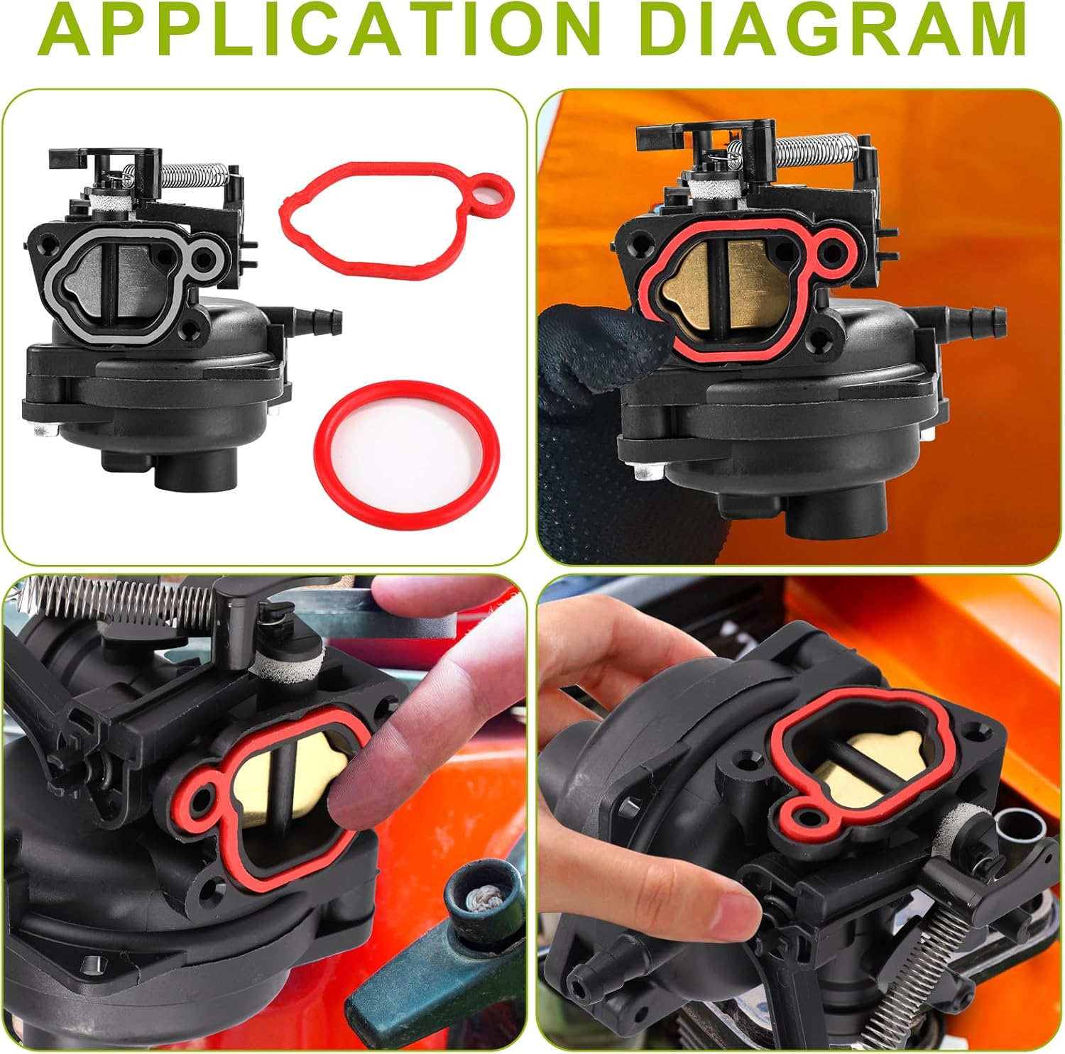 2Pcs Carburetor Replacement, 3.85X3.46X2.75 Inch Lawnmower Carburetor Carburetor Carb Kit Lawn Mower Engine Replacement Compatible with Briggs & Stratton 799584 798675 59236 593260