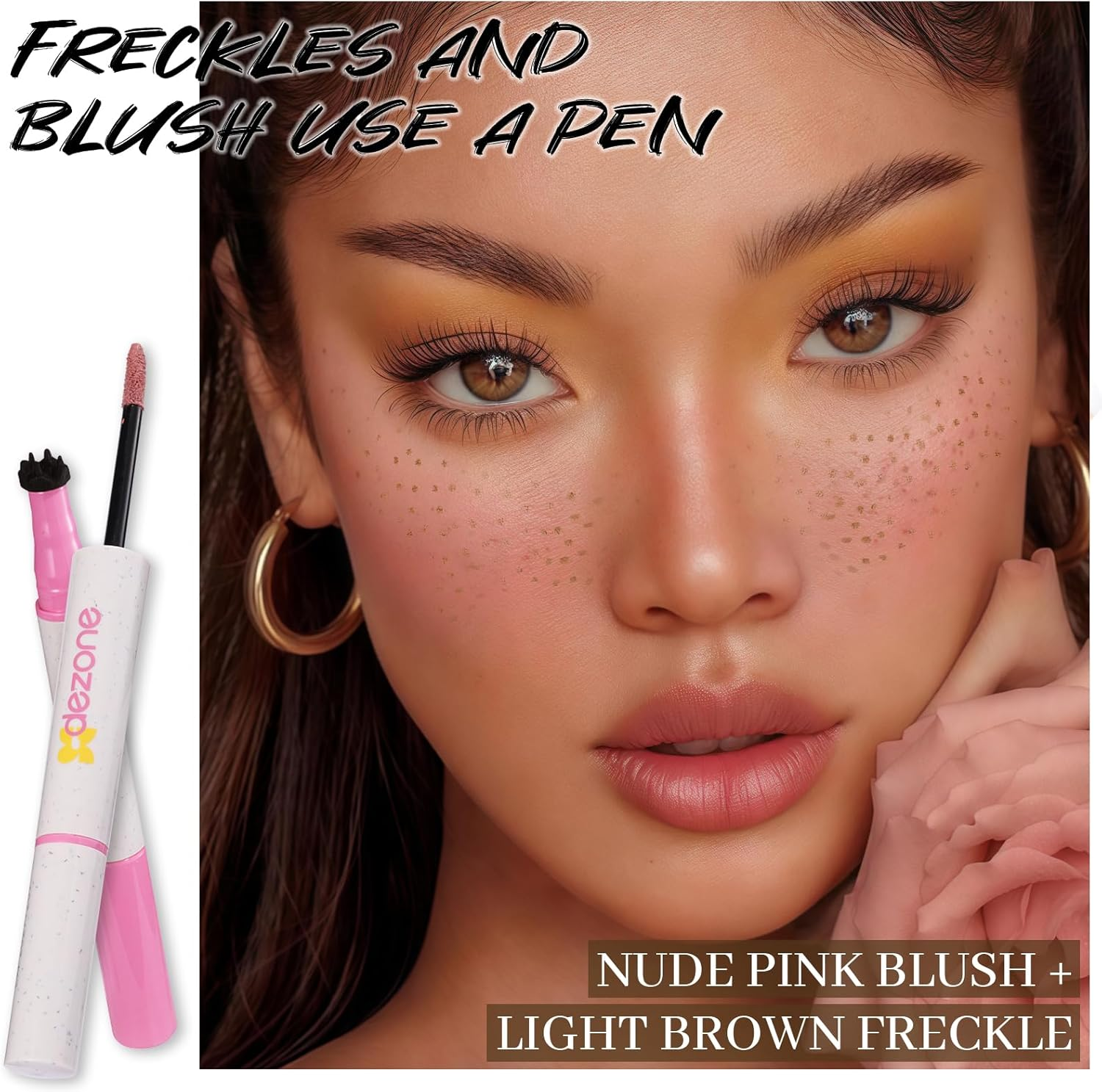 DAGEDA Freckle Blush Makeup Pencil, 2 in 1 Liquid Freckle Pen and Cream Blush,Quick-Dry, Lifelike Natural Freckles,Suitable for Natural Sun-Kissed Face Makeup 01 image number 6