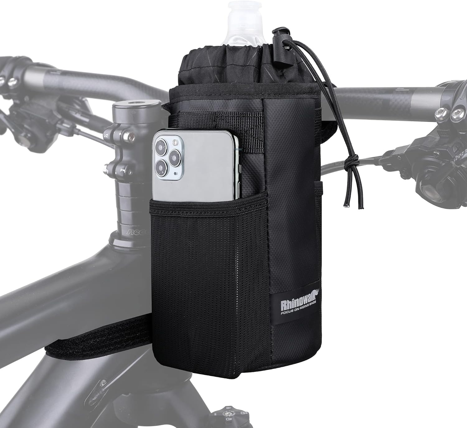 Rhinowalk Bike Handlebar Water Bottle Bag Drink Cup Holder Bicycle Front Insulated Stem Bag