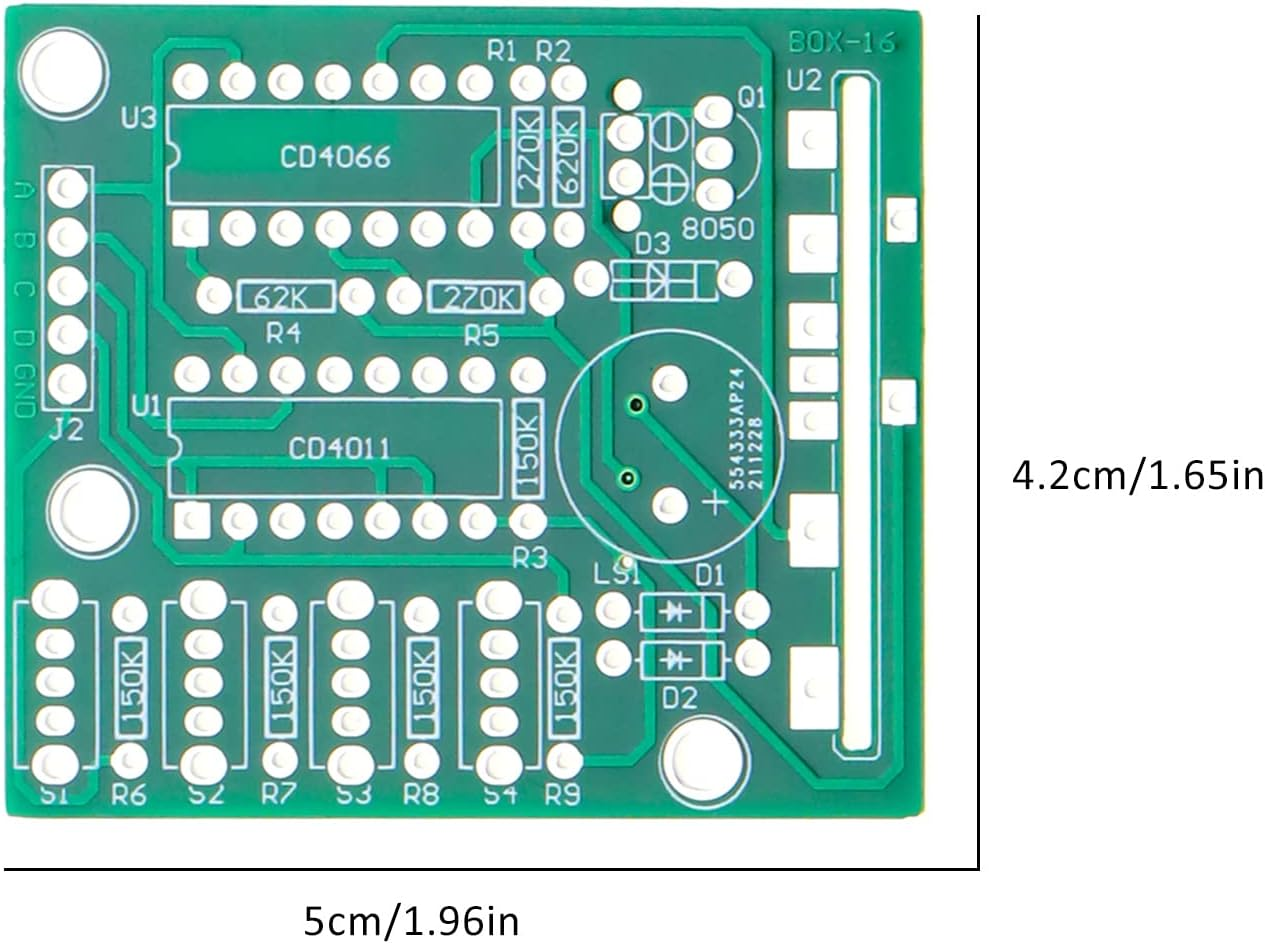 Emsea DIY Soldering Practice Electronic Music Kit Soldering Circuit Board Kit with Battery Box 16 Sound Module for Teaching and Learning 4.5~5V image number 3