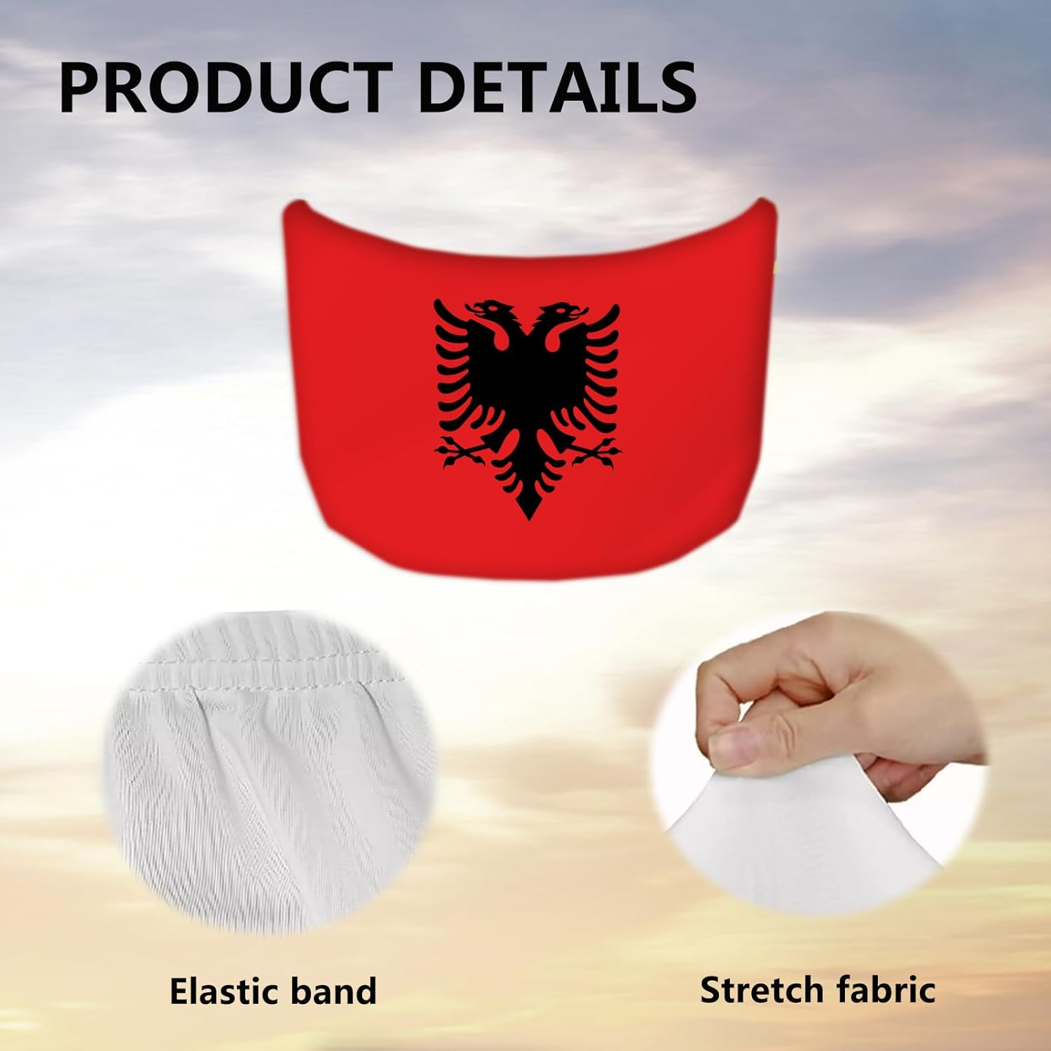 Albania Flag Car Hood Cover 3.5X5Ft Albanian Banner Car Bonnet Banner Elastic Fabrics Windproof Vehicles Decorate Engine Flag Sign