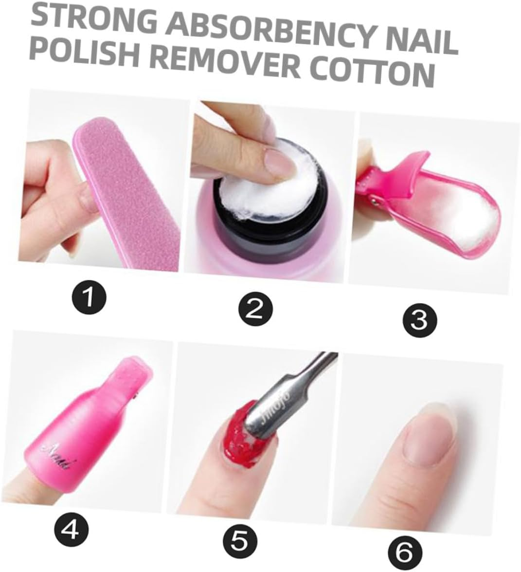 4Packs Nail Gel Cleaning Cotton Balls Absorbent Cotton Pads for Nail Polish Removal Makeup Removal image number 4