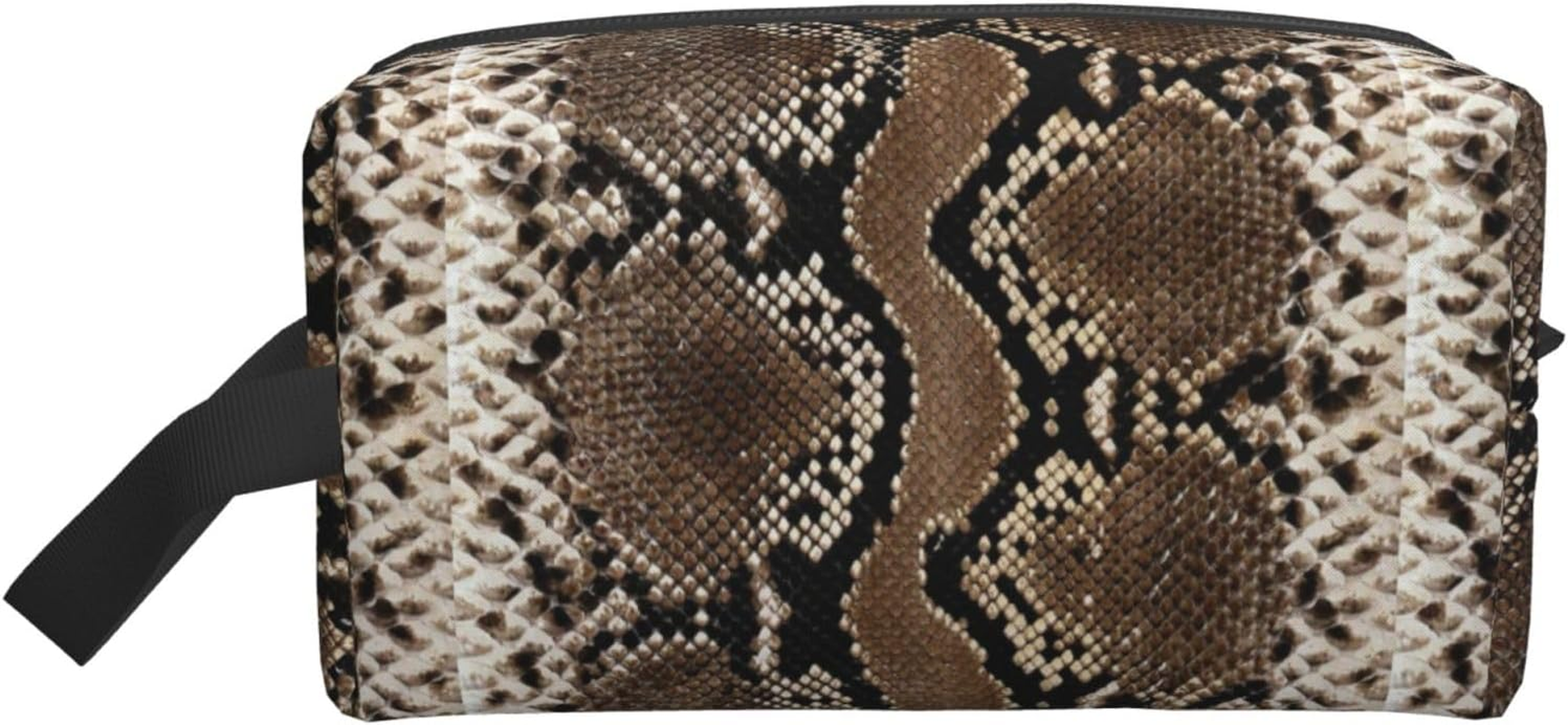 Cozimangoe Toiletry Bag for Travel, Large Padded with Handle Makeup Bags Shaving Cosmetics Toiletries Accessories Gym, Personalized Snakeskin Brown image number 6