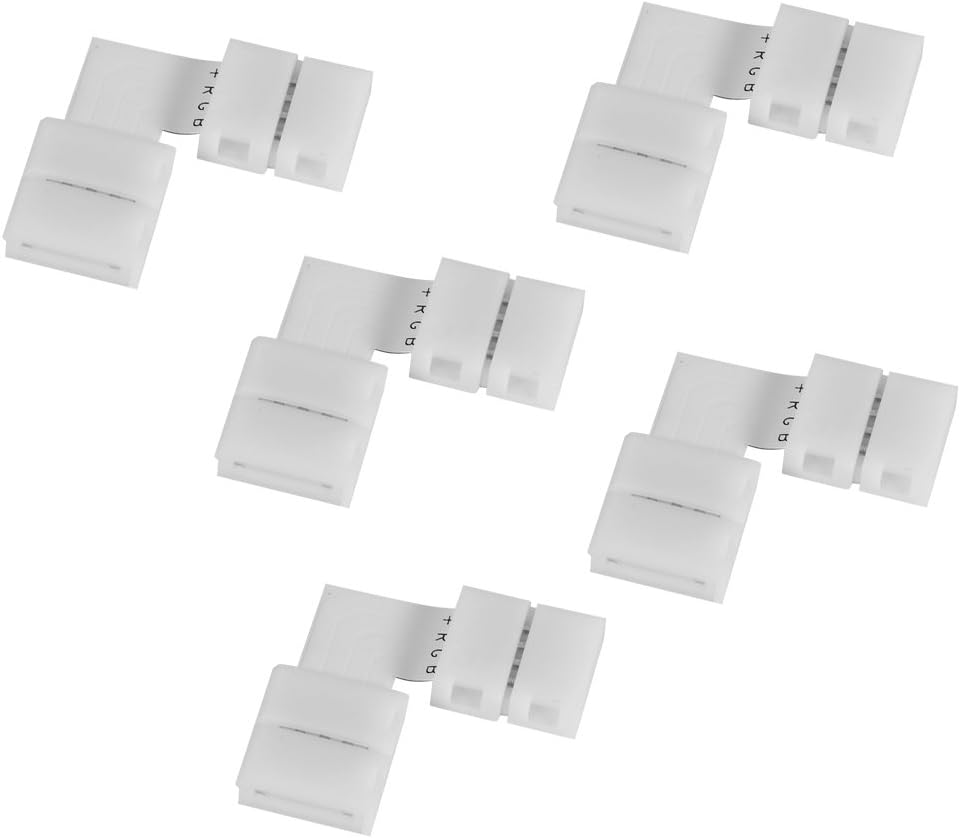 5Pcs L Shape 4Pin 10Mm Solderless Corner Connectors Adapters for RGB 5050 LED Strip Lights image number 4