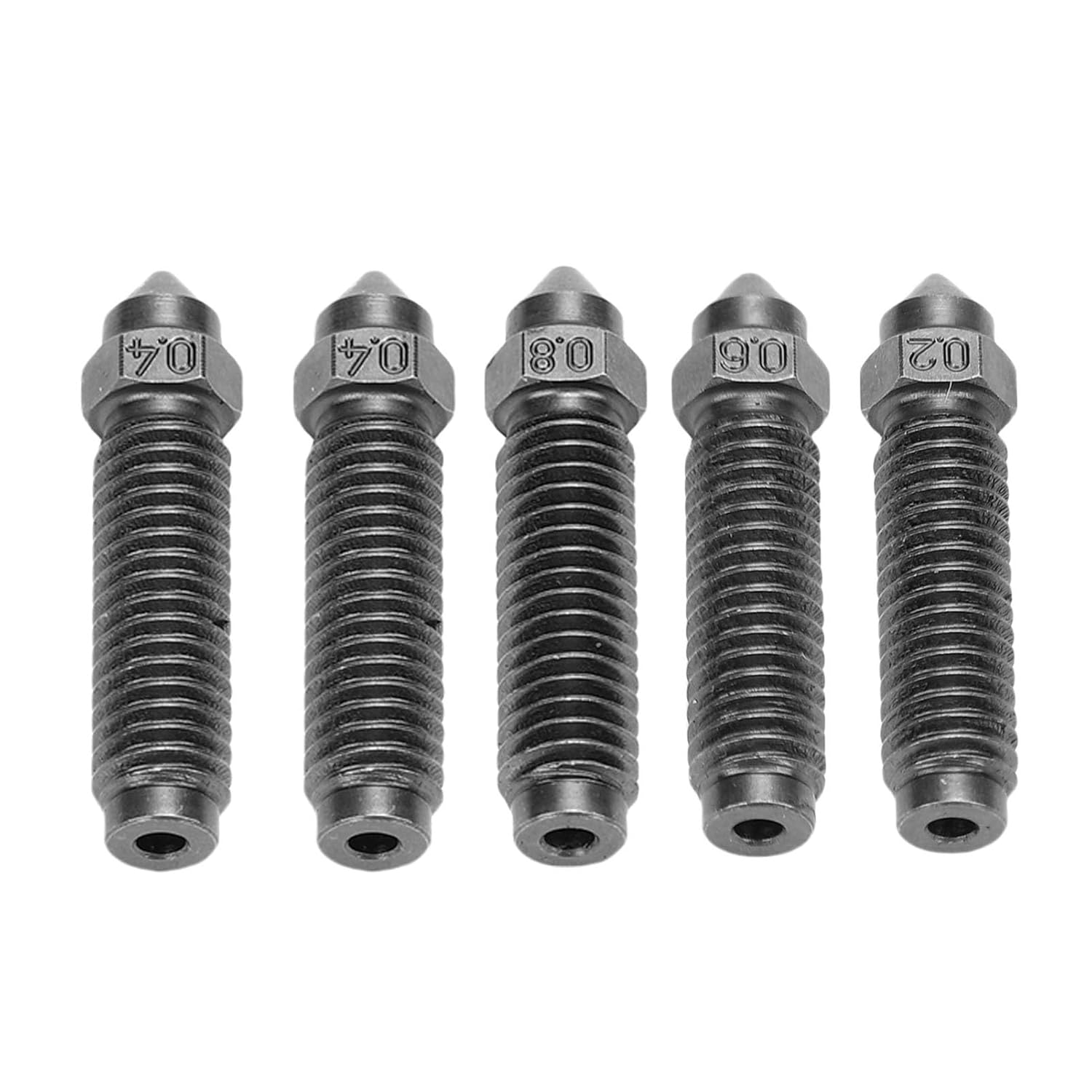 Jectse Carbon Hardened Steel 3D Printer Nozzle Set for High Speed Printing and Multi Material Compatibility, 5Pcs Replacement Nozzle Kit for ELEGOO, PLA/ABS/TPU Printers image number 6