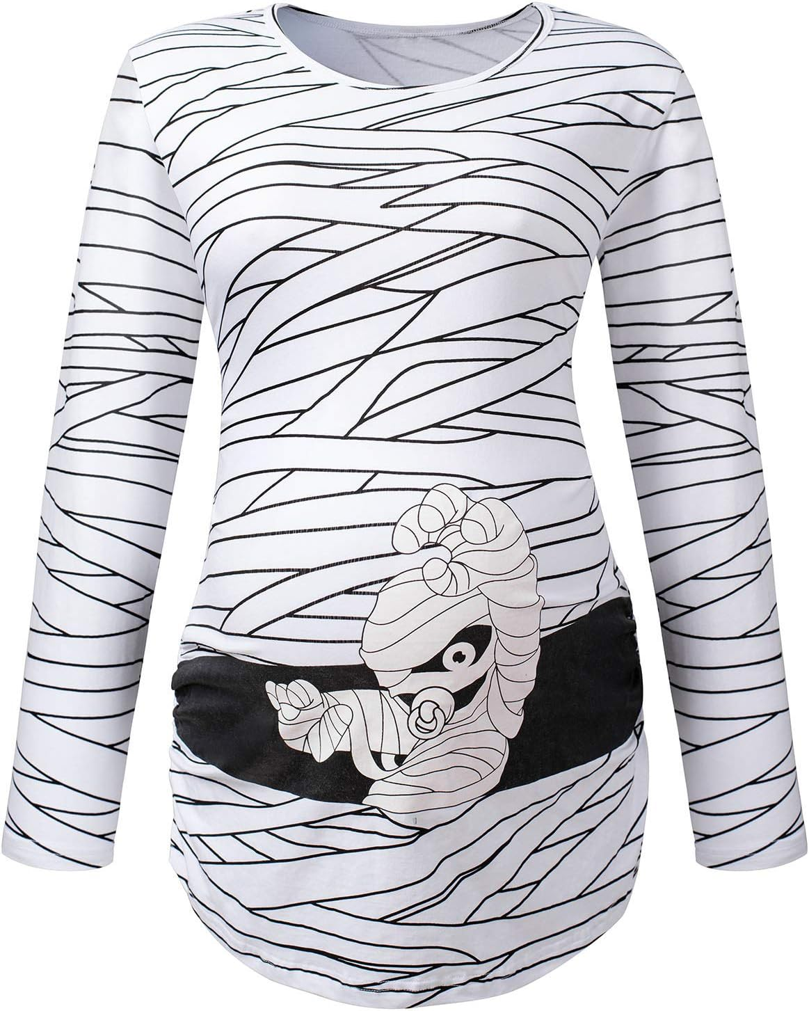 Halloween Women Maternity Shirt Funny Pumpkin Pregnancy Cute Long Sleeve Pregnant Top