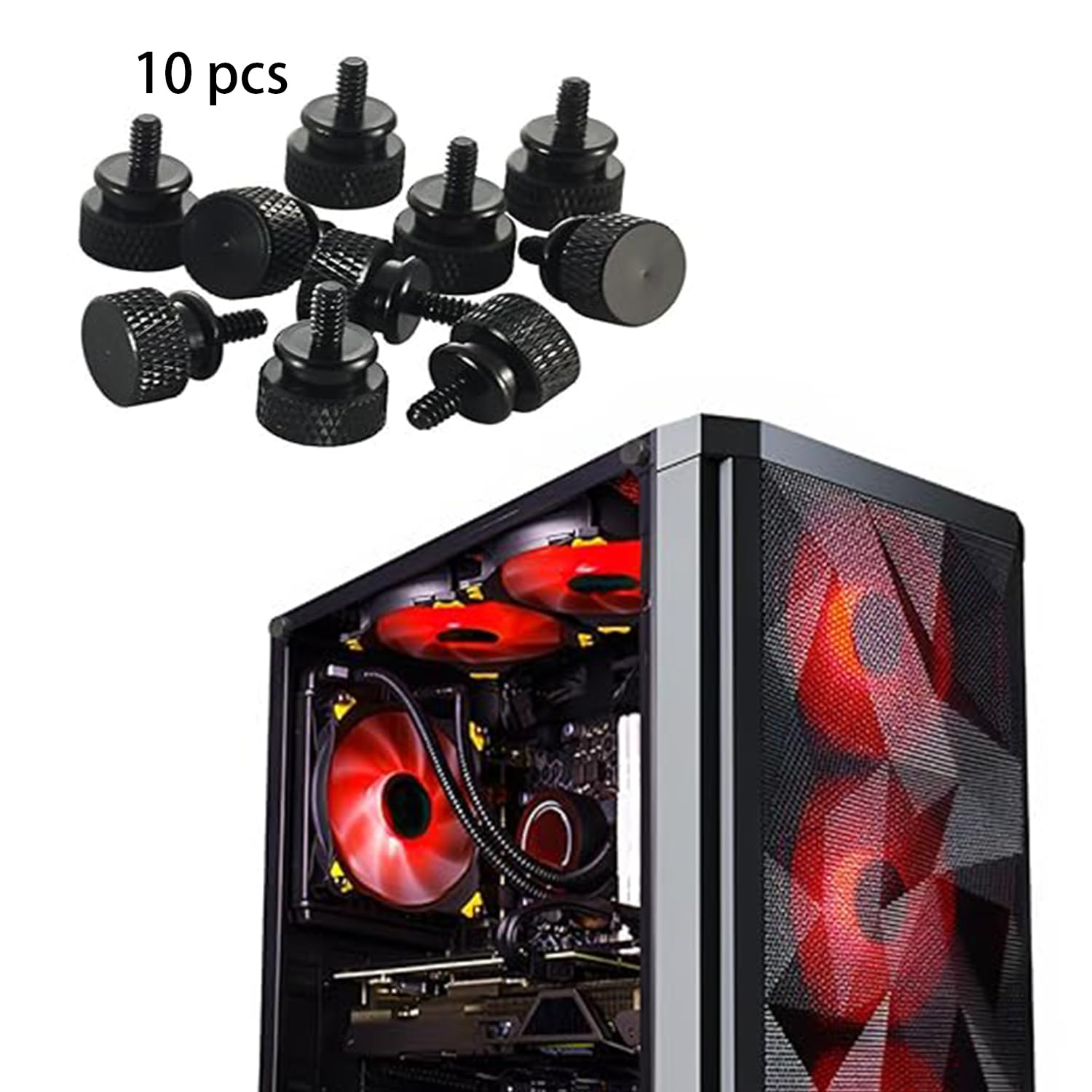 Roczential 10 Pack Thumb Screws Anodized Thumbscrews for Computer Case，Cover Hard Drive (6-32 Thread) image number 6