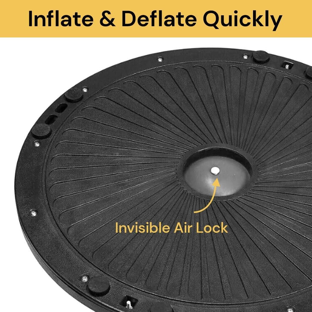 EZONEDEAL Balance Trainer Yoga Exercise Half Ball with Resistance Bands and Foot Pump for Pilates Fitness Home Gym Workout Training Equipment Small Size, Grey