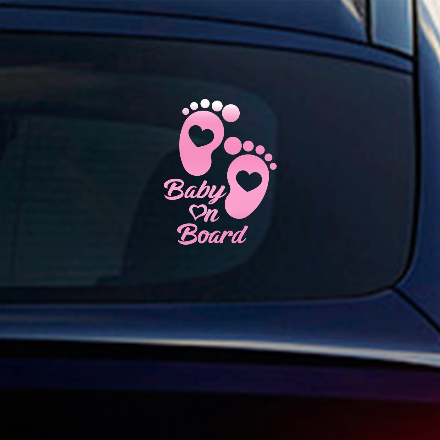 Baby on Board Stickers for Cars, Nouiroy Love Feet Baby in Car Decals and Stickers Size 7.9 * 6.1In Lovely Car Window Bumper Sticker Safety Warning Sign Auto Vinyl Sticker Waterproof, Laser Blue