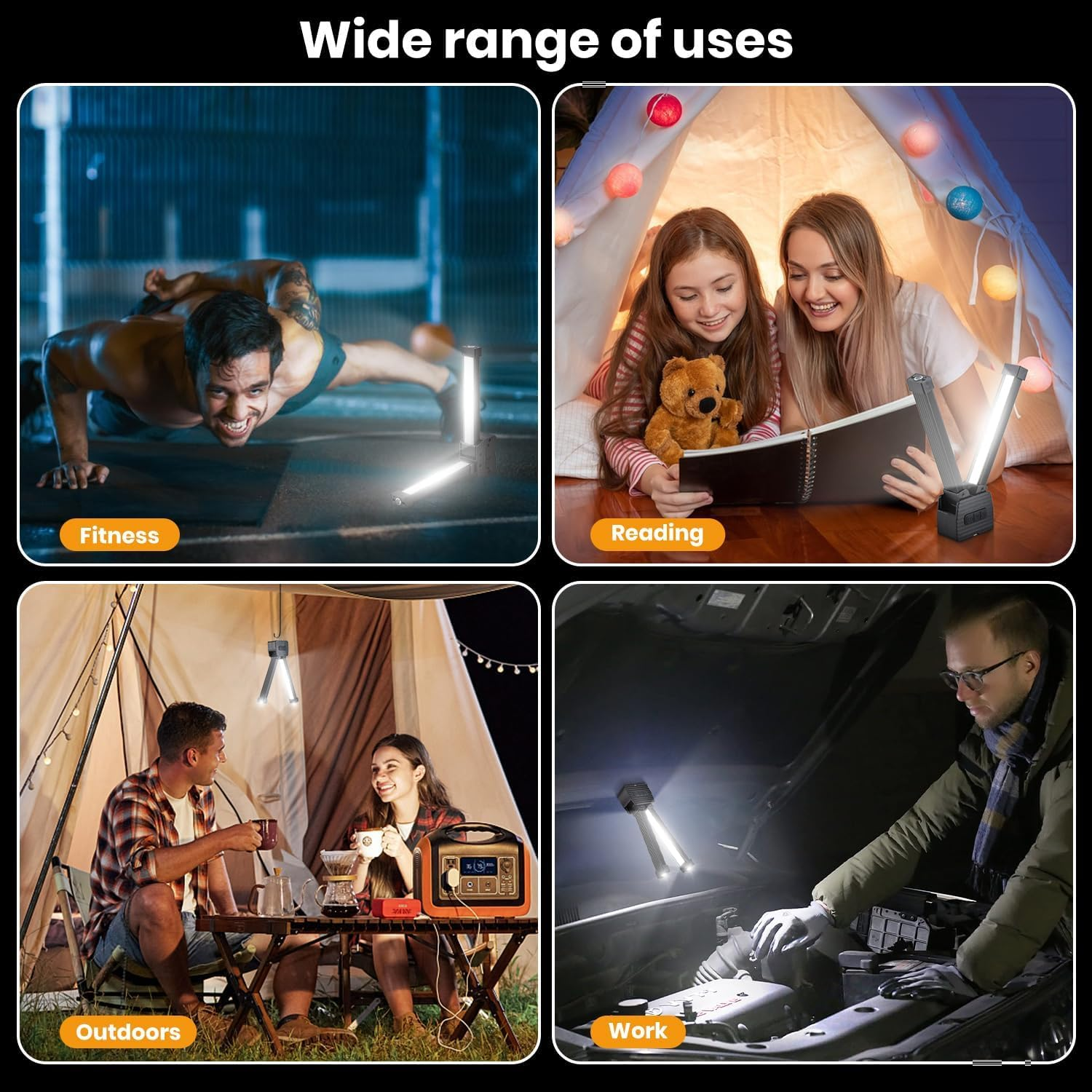 Gym Lighting Pro - Magnetic LED Posing Lamp for Bodybuilding, Rechargeable Adjustable Brightness Home Gym & Garage Studio Lights image number 2