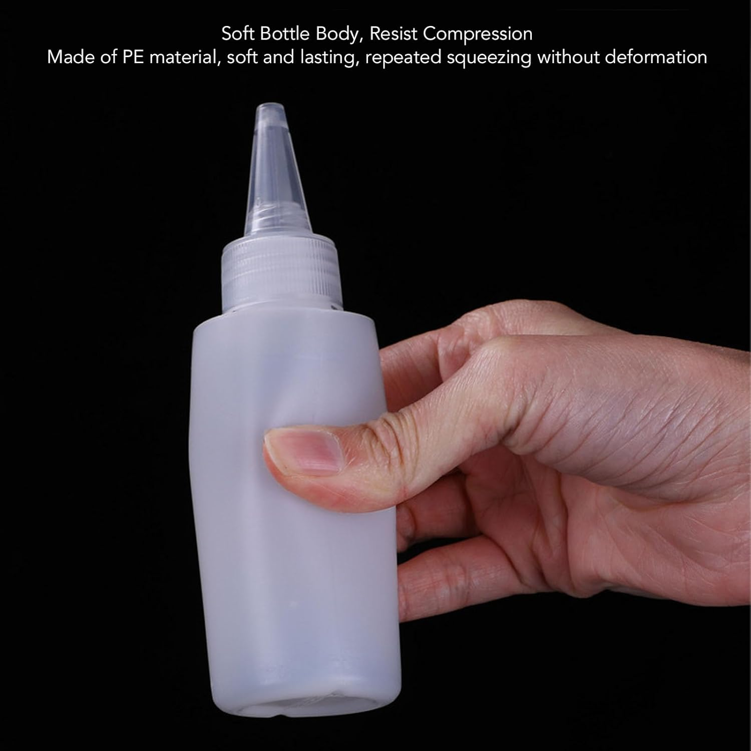 100Pcs Plastic Squeeze Bottles, 60Ml Translucent Empty Squirt Bottle with Scale, Multi Purpose Leak Proof Squeeze Dispensing Bottle for Liquid Oil Pigment Ink Syrup Dressing image number 4