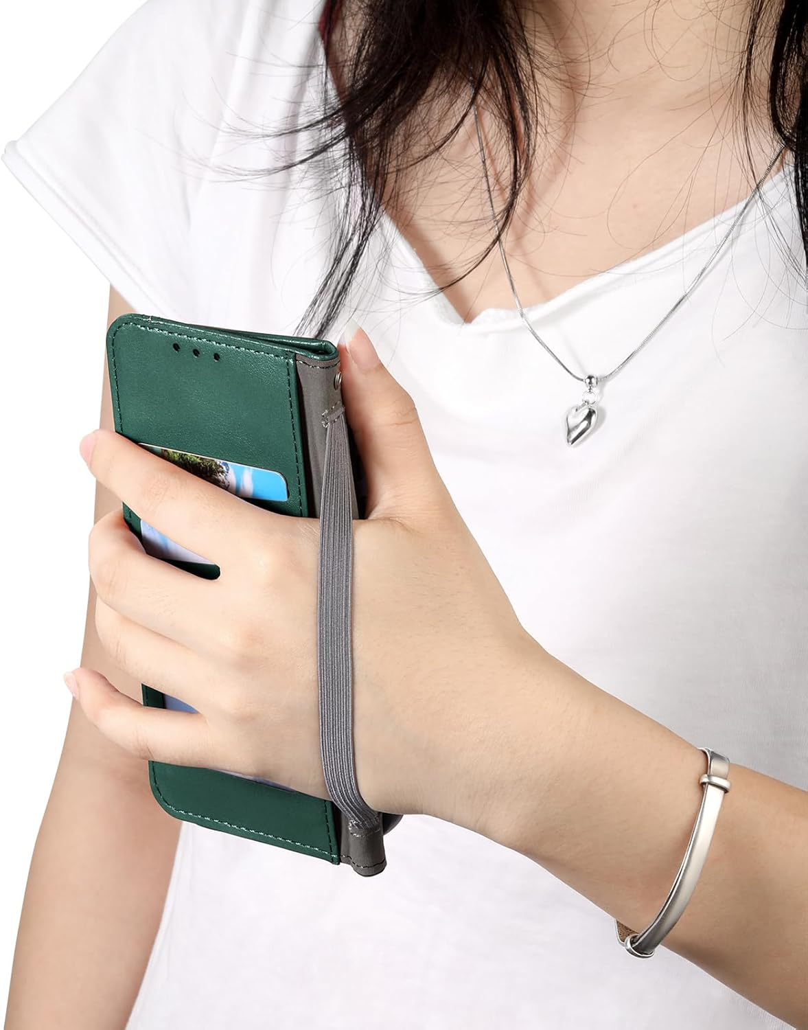 GOKEN Case for Motorola Moto G86 Power - Premium PU Leather Flip Mobile Phone Case with Card Slot & Stand Function, Shockproof Protective Case, Silicone Inside, Magnetic Closure, Green