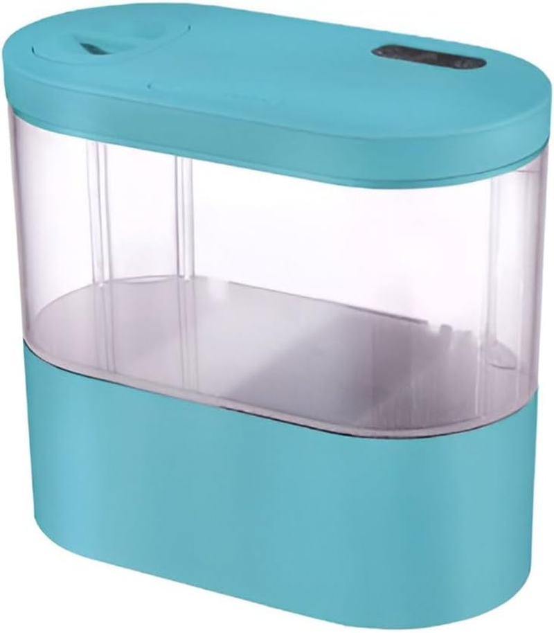 AIMALL Mini Desktop Aquarium with Self-Circulating System, USB Charging, One-Click Water Change, LED Light Control - Ideal for Small Fish, 8.30 X 4.29 X 7.55 Inches