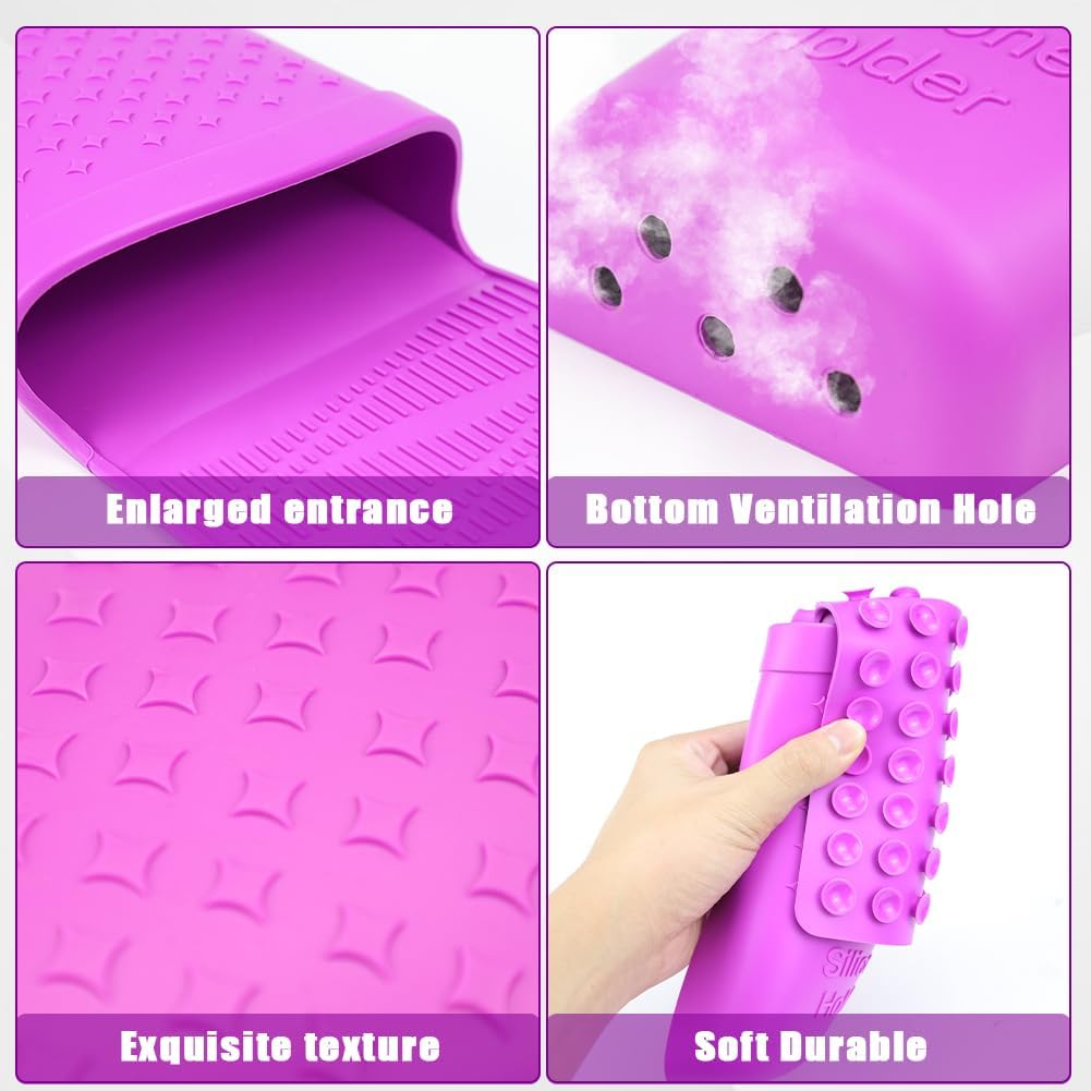 Zxbaers Hot Iron Holster, Silicone Hot Hair Tools Holder with Suction Cup, Hair Straightener Holder/Curling Iron Holder/Flat Iron Holder Hair Styling Tool Organizer image number 4