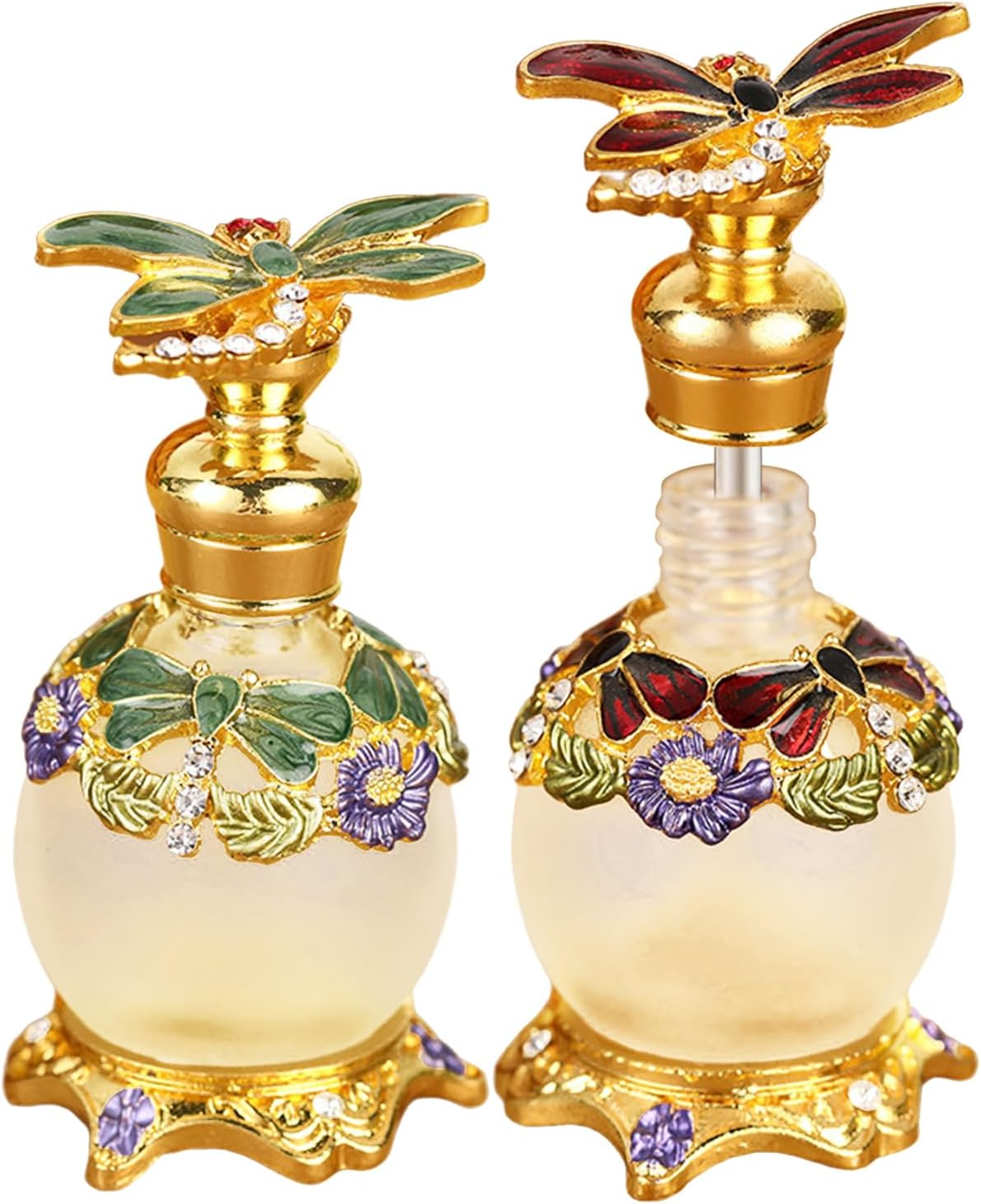 Joyeee Vintage Glass Perfume Bottle with Flower and Blue Bird, 1 Pack 25Ml Tall Perfume Bottles for Dresser Table Decor, Mother Day, Birthday Token for Colleague Friends Mom Grandma image number 5