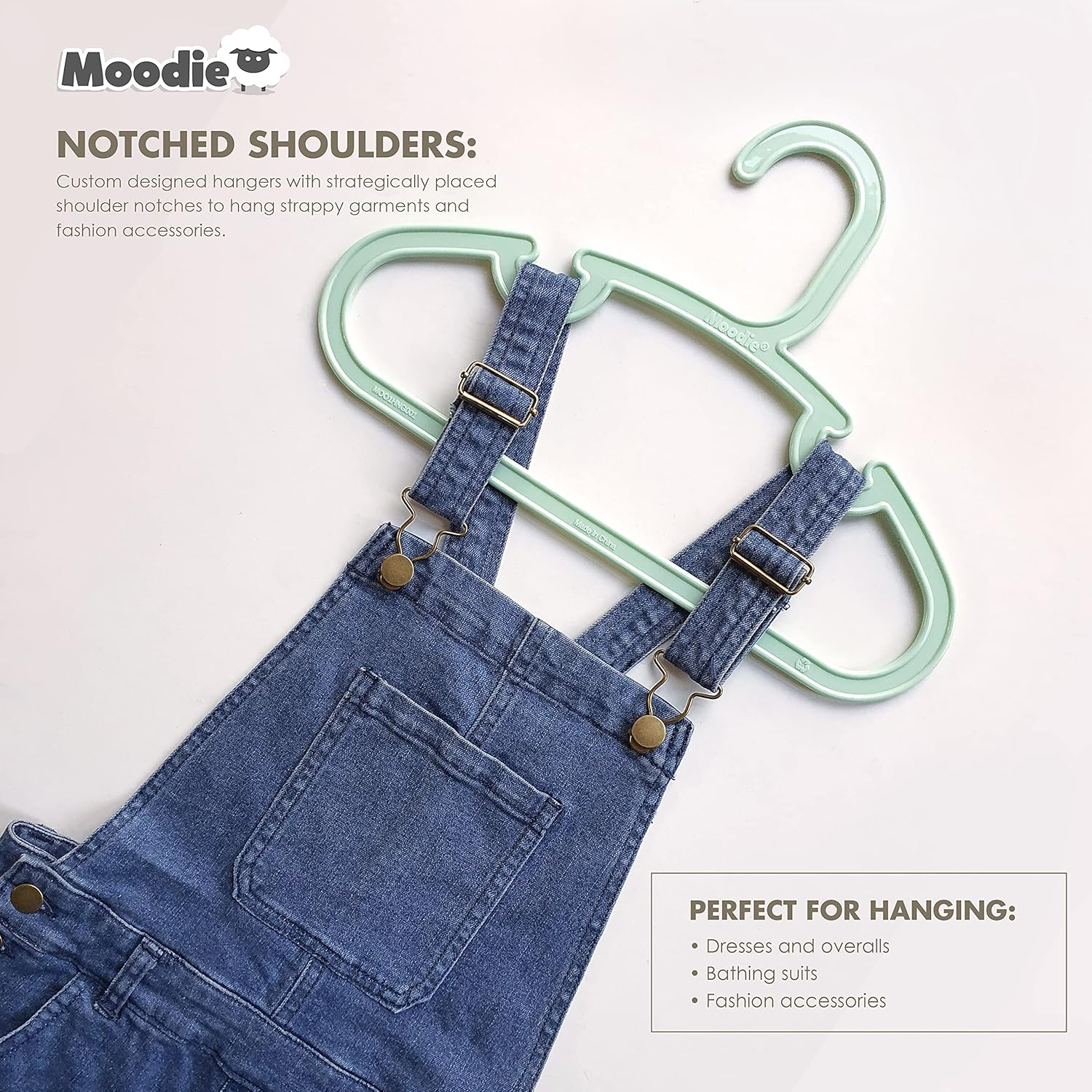 Recycled Plastic Kids Hangers | 13.5" Heavy Duty Kids Clothes Hangers | Bulk Pack Childrens Hangers, Large Child Hangers | Toddler Hangers (2-12Yrs | 25 Pack, Blues) - Bright White image number 3