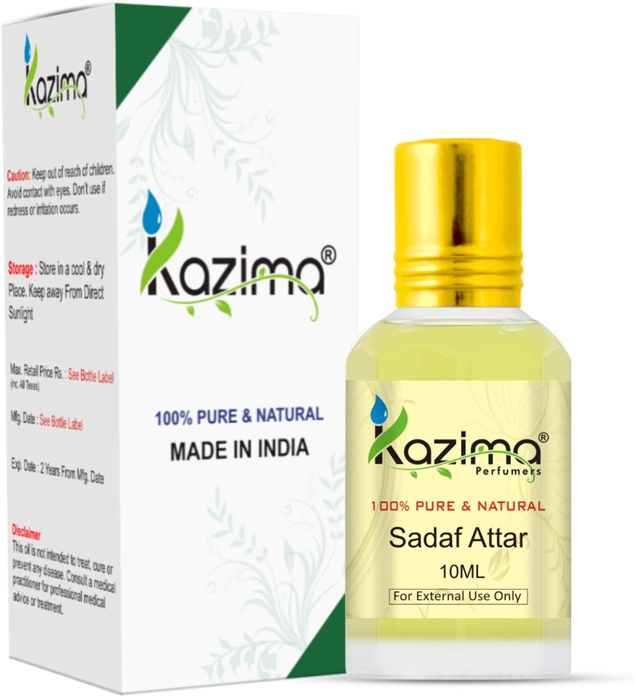 KAZIMA Sadaf Attar Perfume - Pure Natural Undiluted (10Ml)