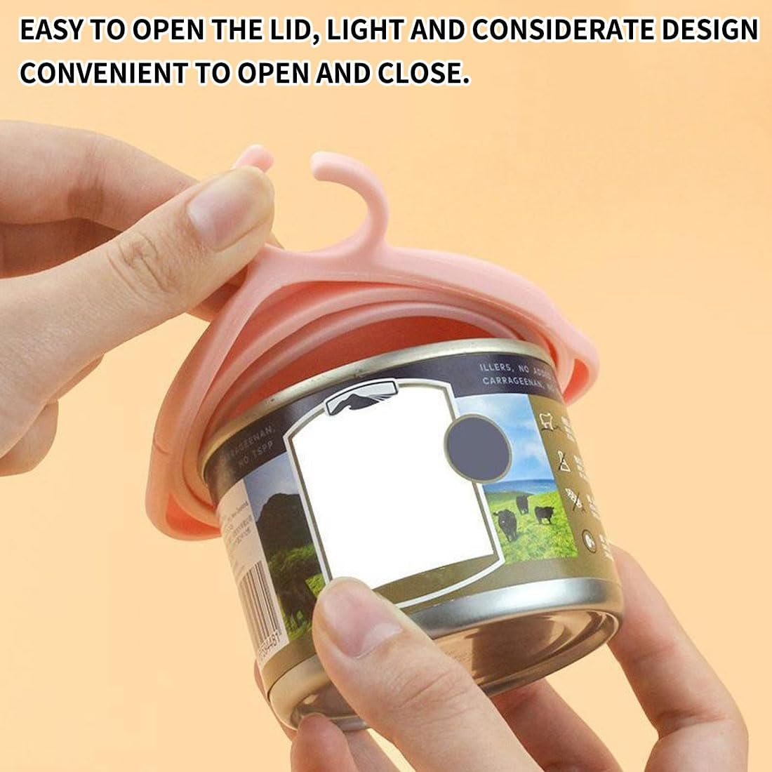 LEEQ 2 X Can Lid Cat Food and 2 X Silicone Spatula Silicone - Pet Food Can Lid for Puppies/Cat Food Fits Almost All Food Cans image number 4