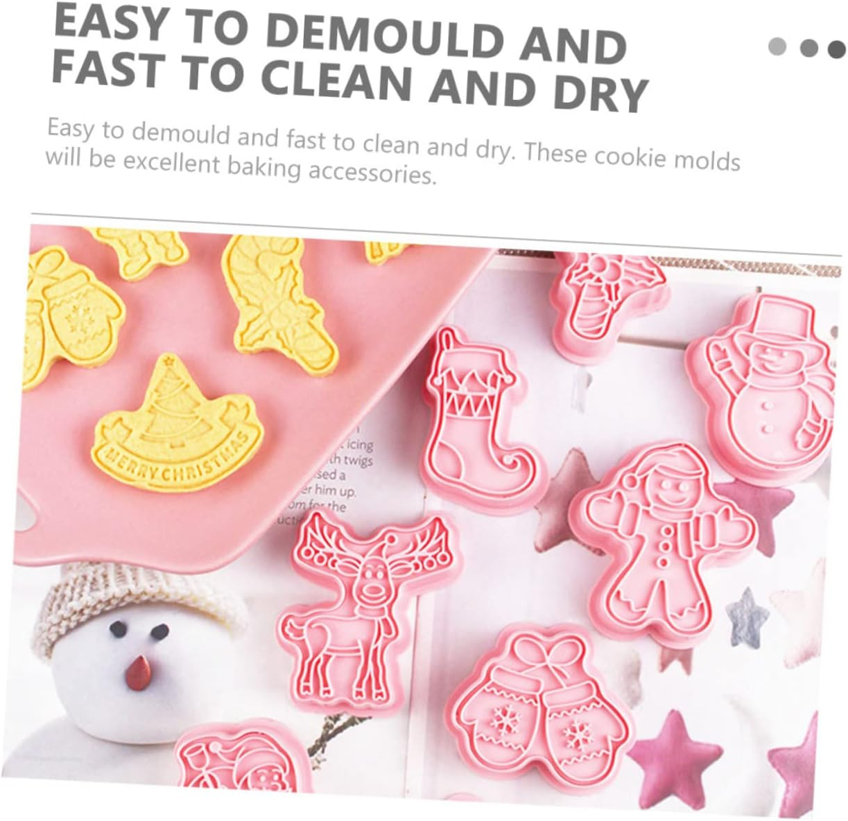 8Pcs Christmas Cookie Cutters Xmas Baking Mold Xmas Baking Supplies for Homemade Cookie Molds Festive Decorations image number 5