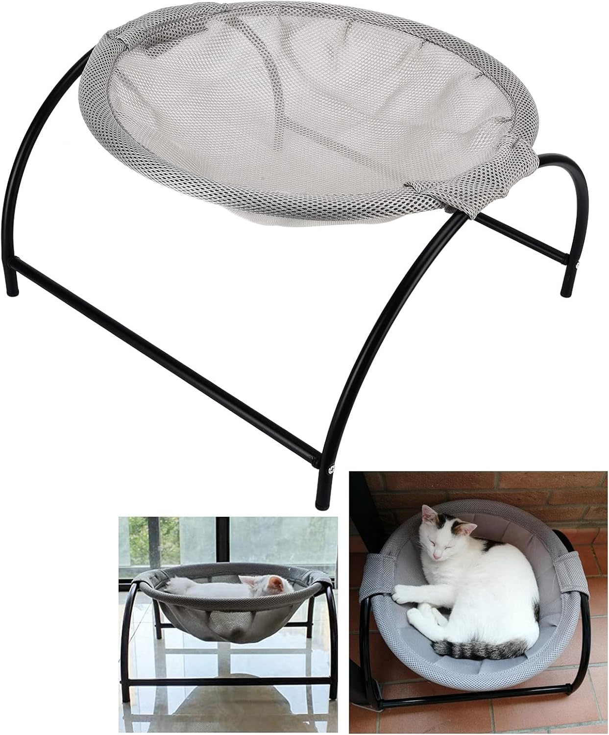 Cat Window Hammock, Detachable Cat Hammock, Washable, Breathable, Pet Hanging Bed, House for Living Room(Grey) image number 2