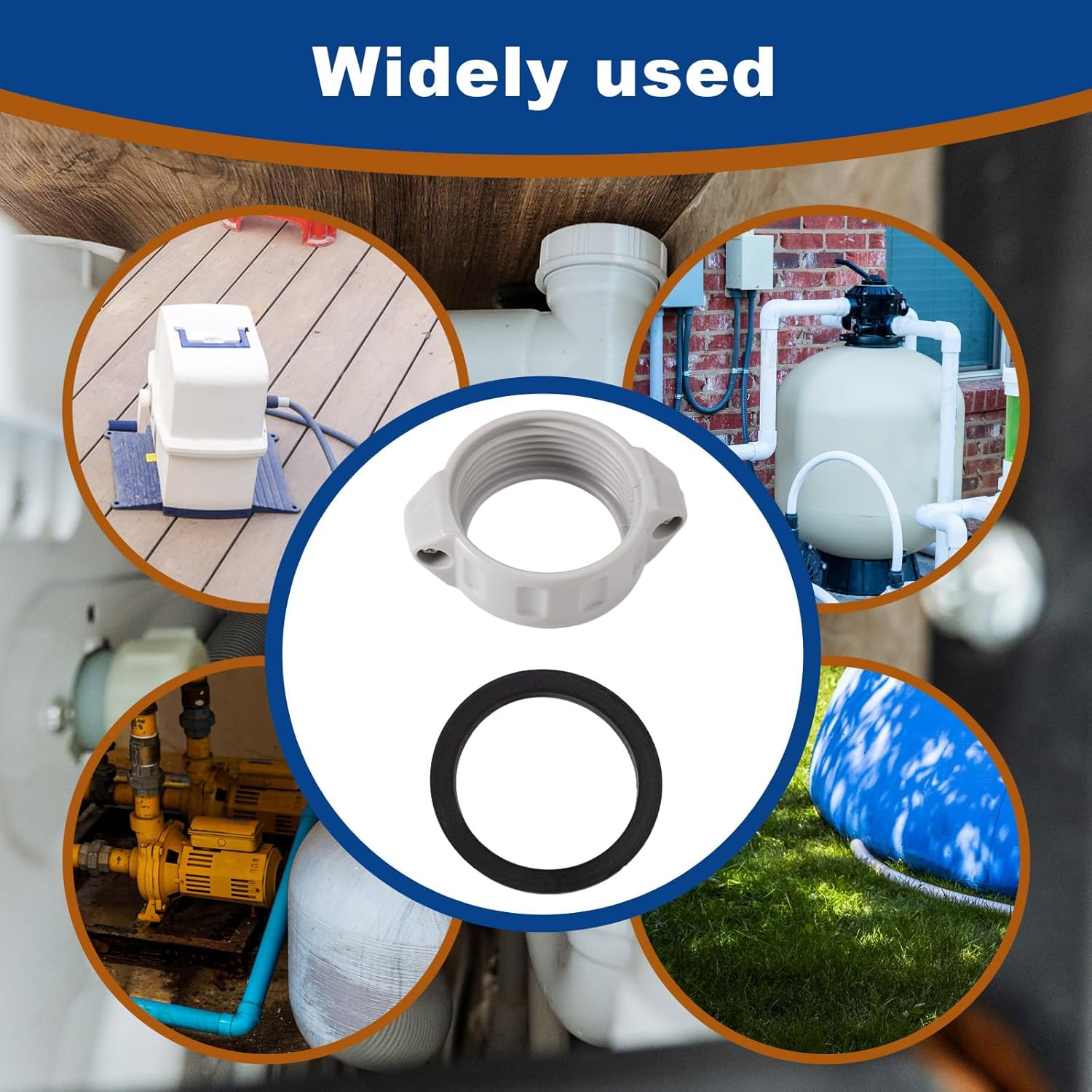 Lyreh Coupling Pump Inflation Adapter for Coleman, Premium ABS Plastic Screw Rubber Seal O Ring P61514 Ideal Accessories Compatible with Coleman Lay-Z-Spa Perfect Replacement for Saluspa