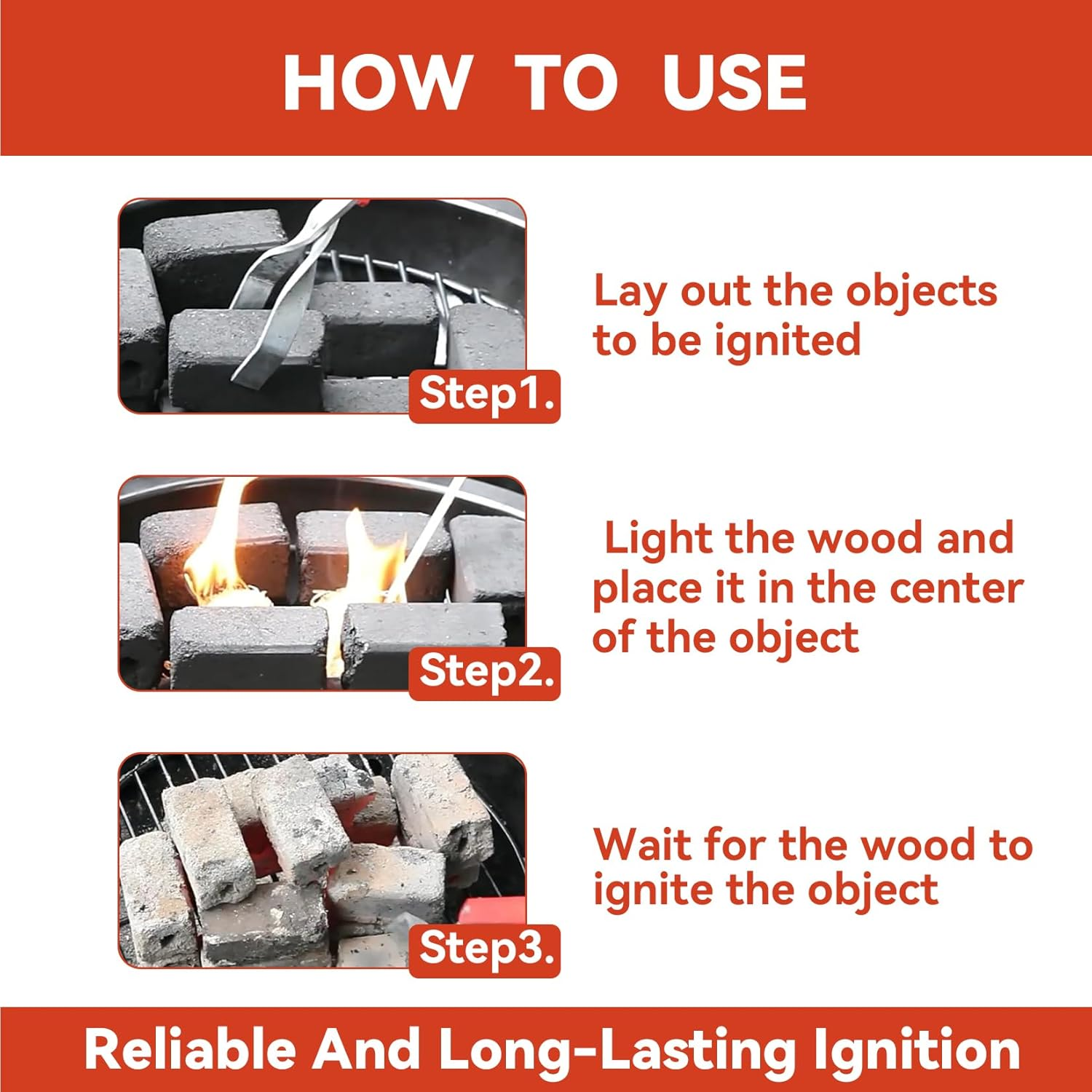 MAQIHAN 15PCS Quick Ignite Fire Starter - Fire Starter Rolls for BBQ Fireplace, Charcoal Starter for Indoor and Outdoor Use, Easily Light, Wax Wood Roll for Campfire, Chimney, Grill, Camping, Survival