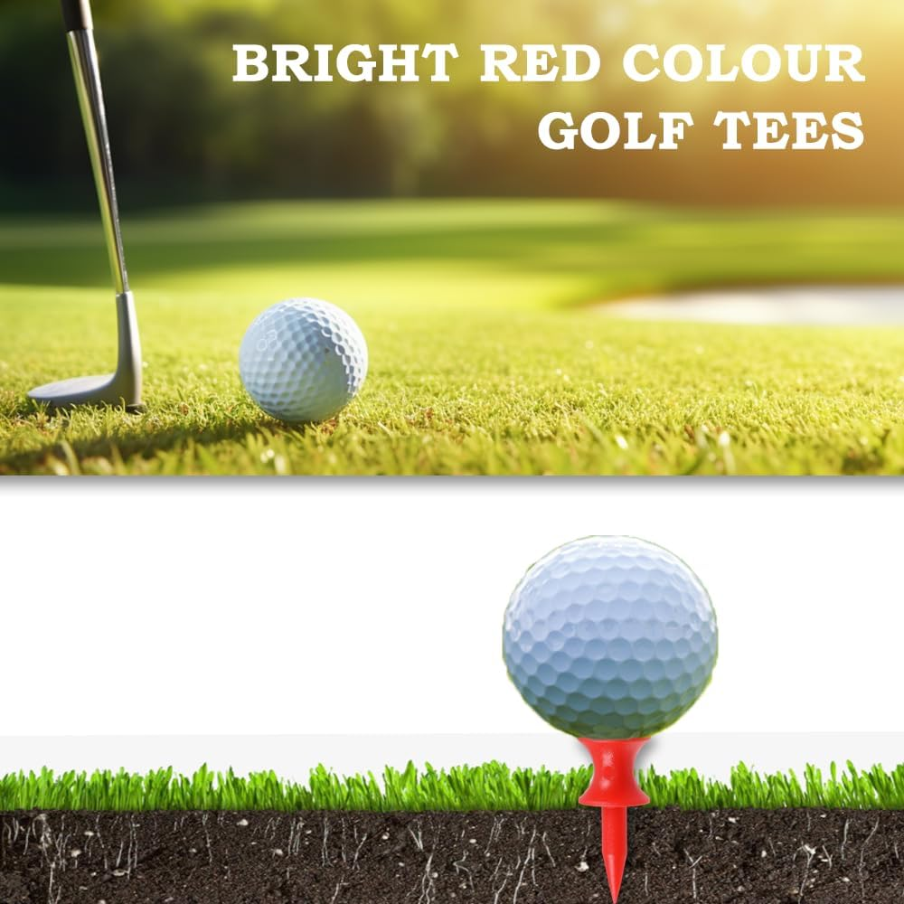 DAZISEN Golf Tees Plastic - 25MM/32MM Durable Small Castle Golf Tees Green/Red (100 Pcs) image number 5