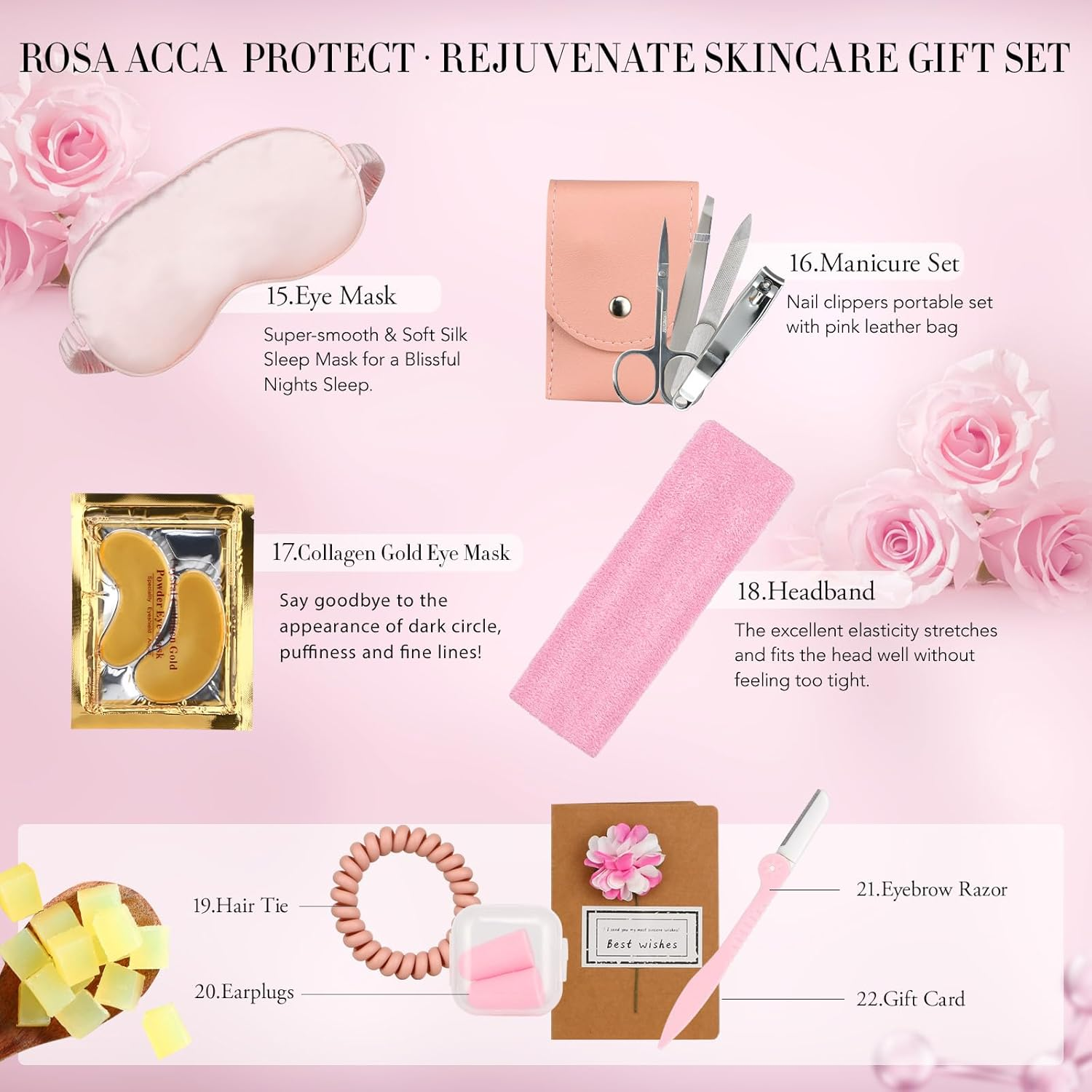 30Pcs Valentines Day Gifts for Women, Spa Gifts Rose Facial Skin Care Set, Face Cream, Bath Oil, Serum, Shower Accessories, Bath and Body & Facial Kit, Birthday, Christmas, Mother'S Day,Bridal Shower image number 5