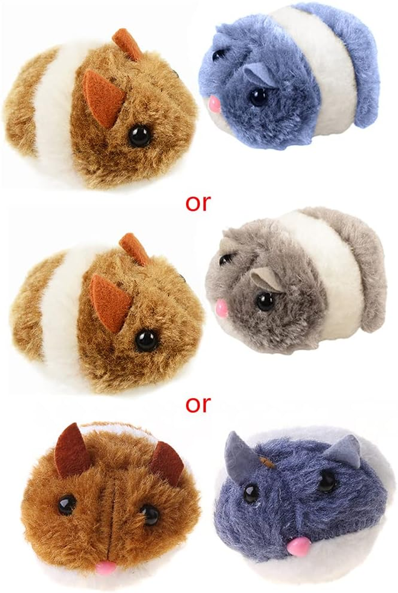 GUOJFEN Pull String Mouse Vibrating Movable Interactive Toy Fluffy Plush Mice for Cats Kitten Pets image number 1