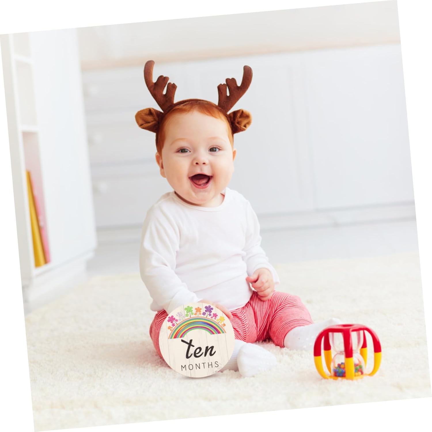 UPKOCH 14Pcs Wooden Monthly Milestone Cards Decorative Milestone Keepsakes Unisex Photography Props for Newborns Creative and Durable Design with Beautiful Wood Grain image number 4