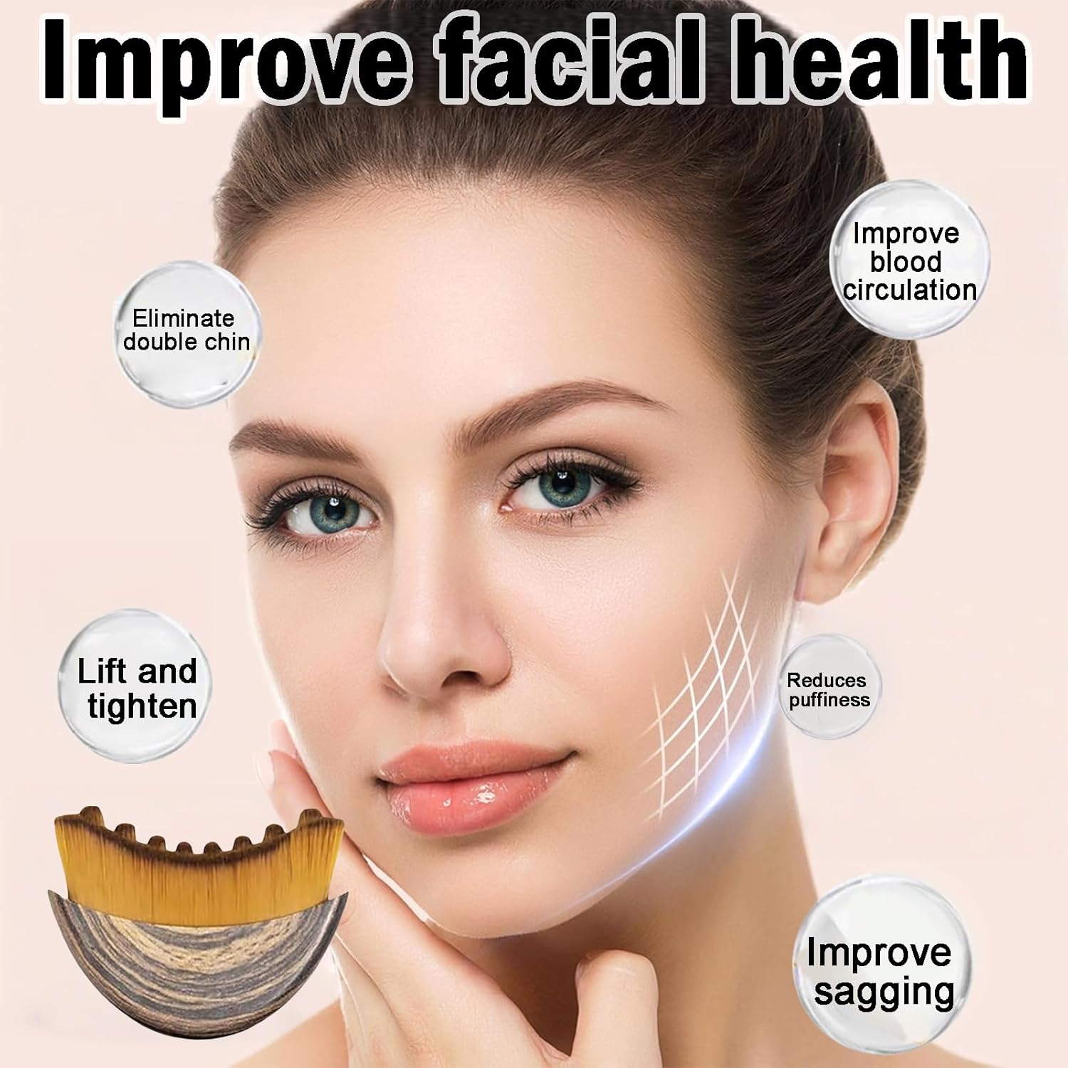 Rylaxzon Lymphatic Drainage Brush, Lymphatic Brush - Lymphatic Contour Face Brush, Chin & Jawline Sculpting, Pre - Makeup Massage and Shoulder & Neck Care image number 5