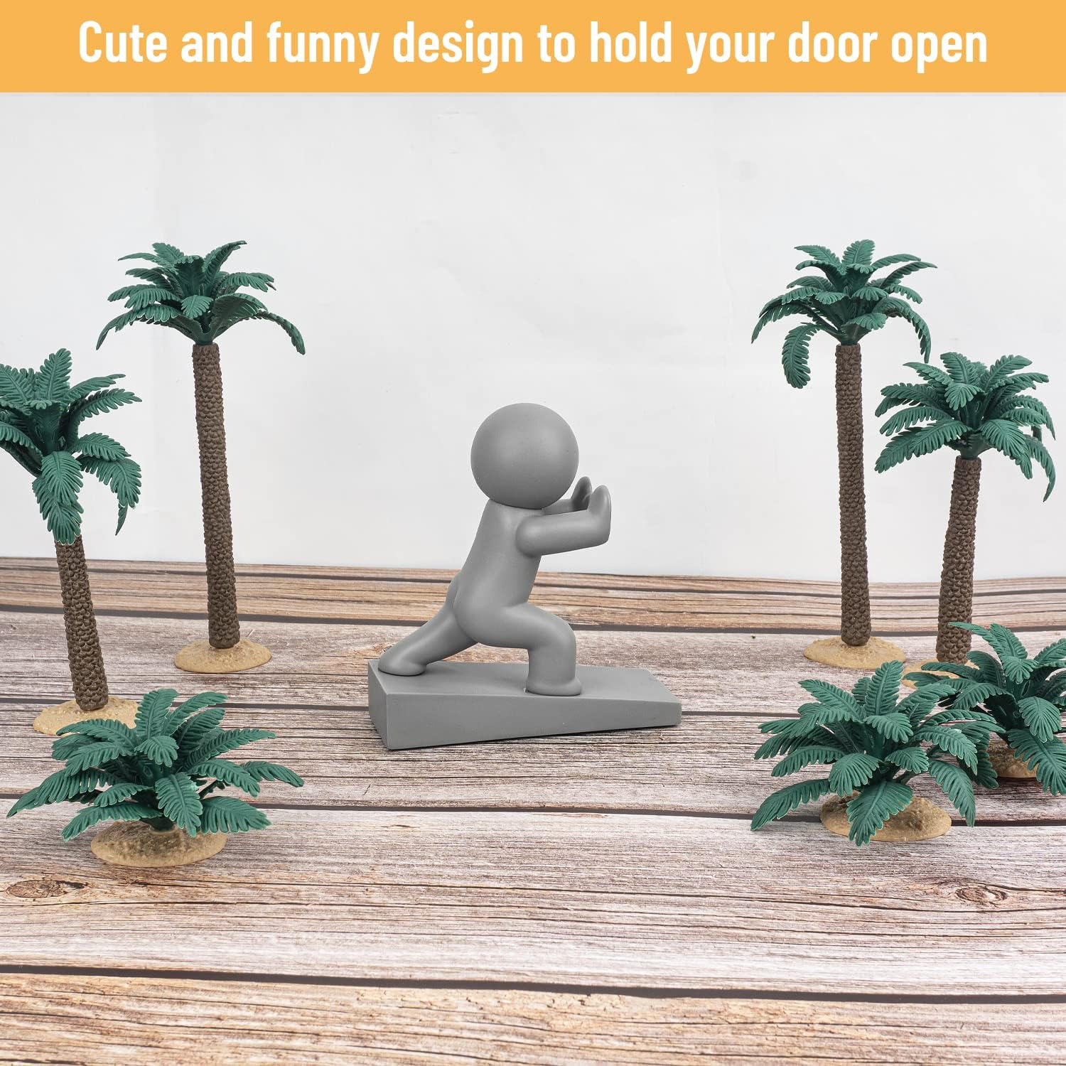 Cute Door Stopper, Decorative Door Stop, Protects Your Floors, Gray 1 Pack (Patented) image number 6