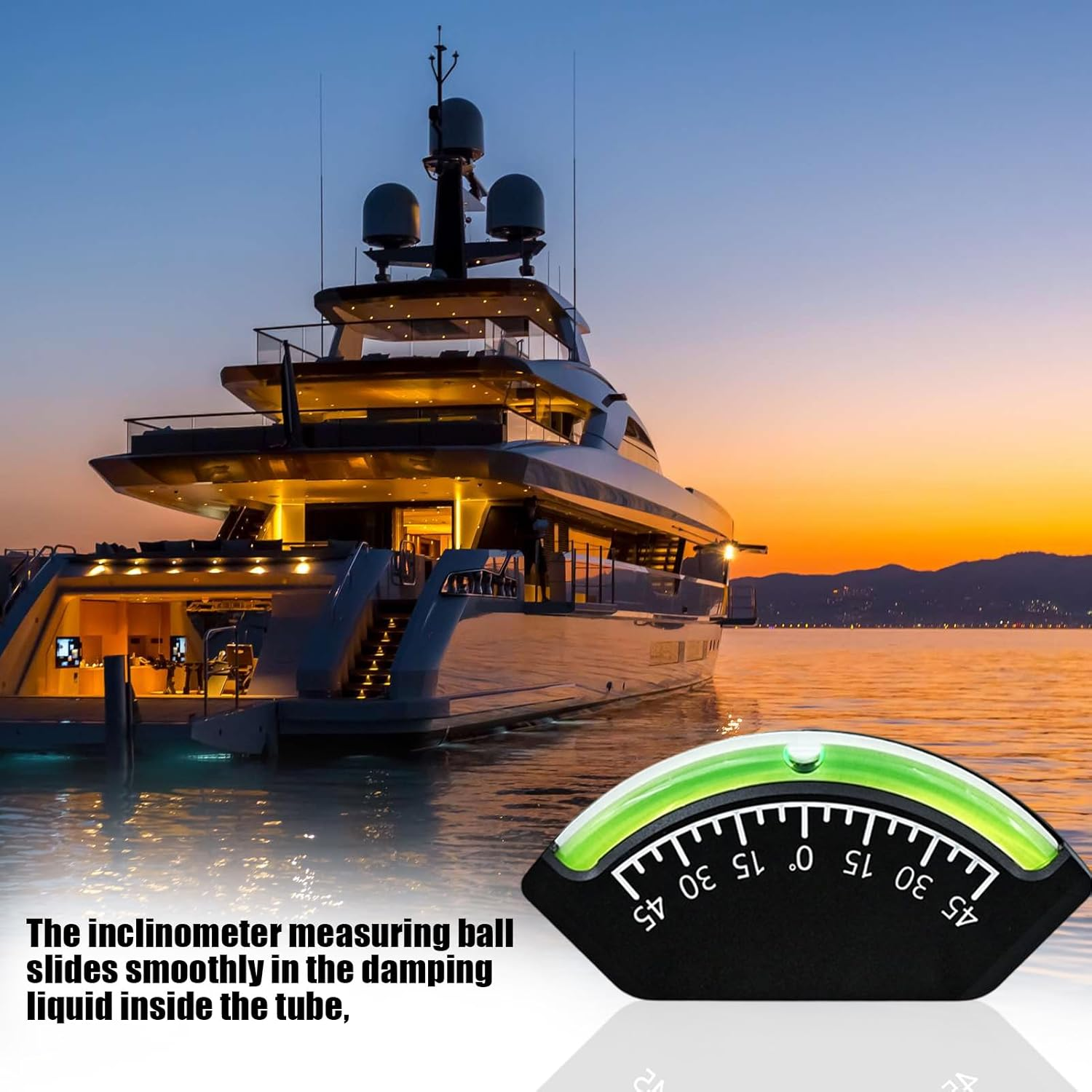 Trailer Leveling Bubble | Car Inclinometer Gauge Leveler for RV - Inclinometer Leveling Tool Precise Leveler for Vehicles Boats Trucks Travel Sailing Road Trip Outdoor Campground