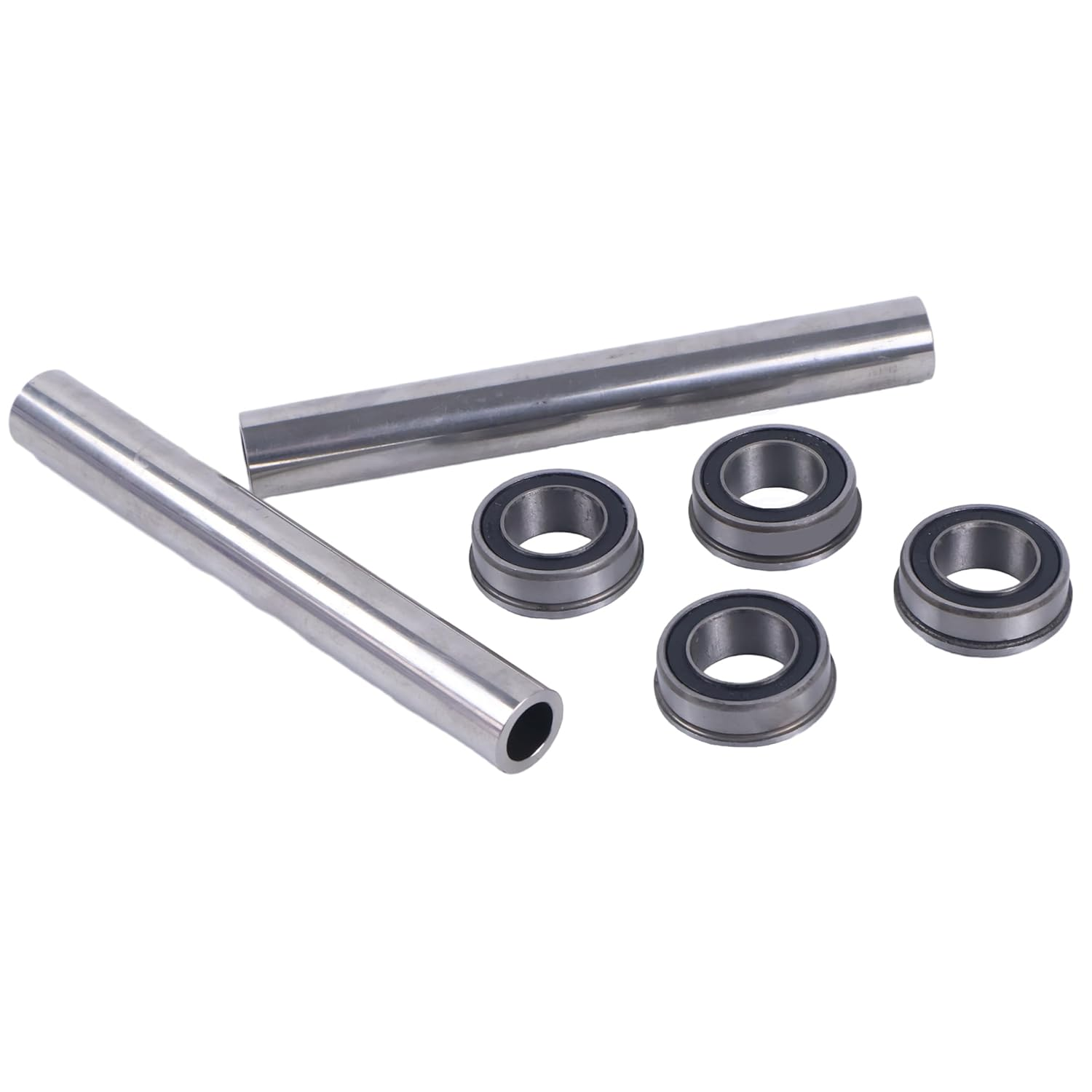 DVPARTS New 2X Stainless Steel Front Wheel Axle & Bearing Conversion Kits Compatible with Husqvarna 6" Wheel Sleeves Z242F Z246 Z246I Z248F Z254 Z254F Z254I EZ4824 RZ4621 RZ4824F RZ5424 RZ5426 Rz54I image number 1