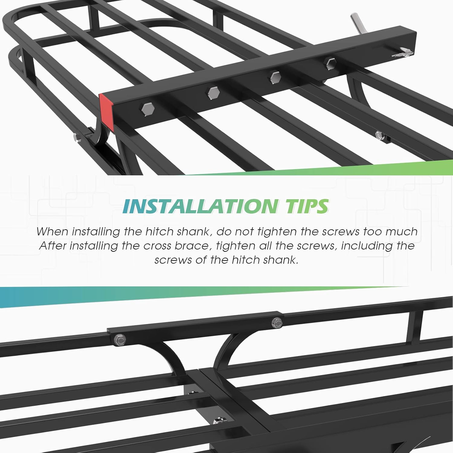 ADVWIN Cargo Rack Carrier 500 Lbs/227Kg 53 Inches Heavy Duty Capacity 2 Inch Receiver Luggage Basket Hitch Fold up for SUV Pickup Camping Traveling image number 3