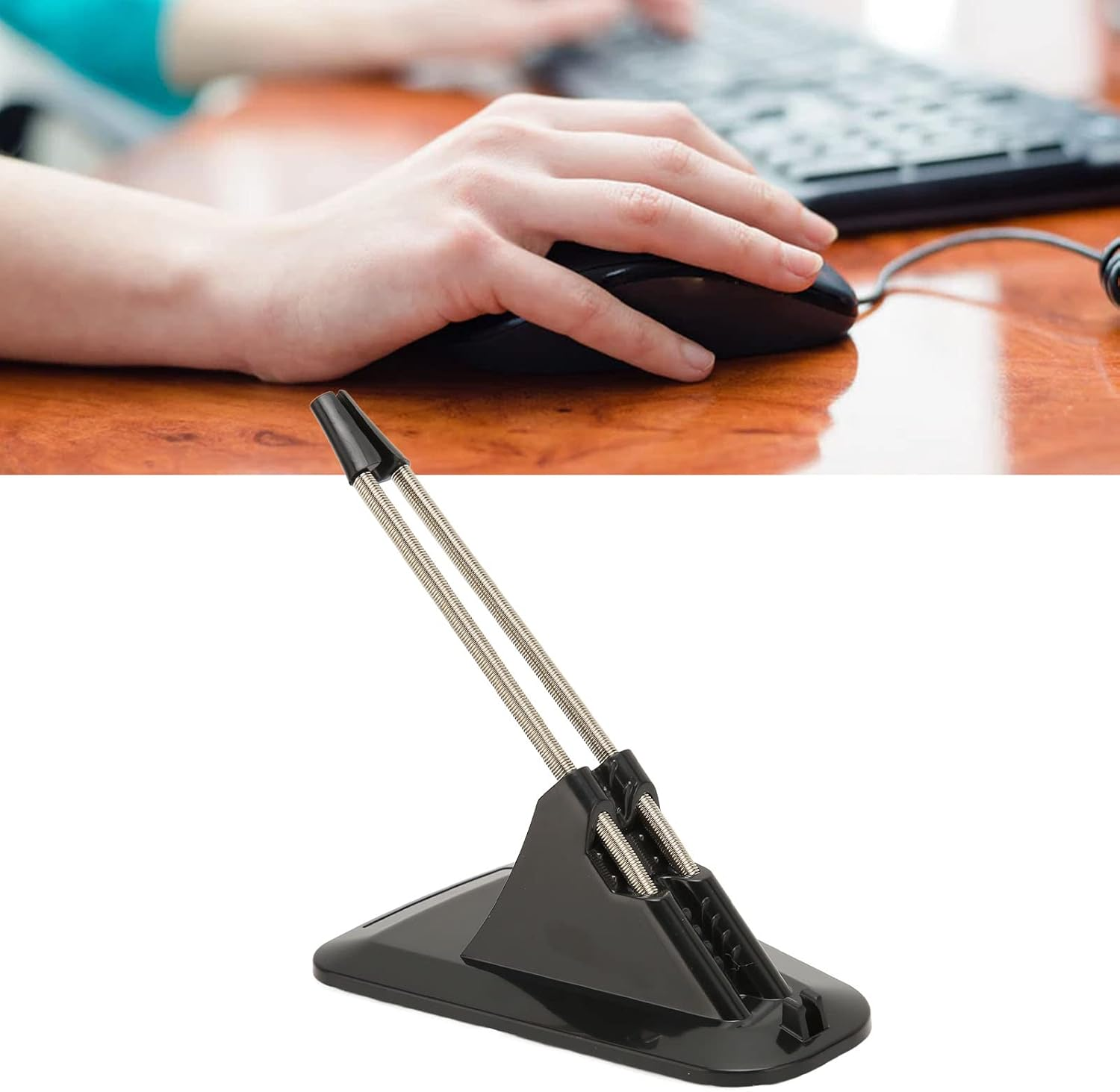 Mouse Cord Management Stainless Dirt Resistant Durable Gaming Mouse Bungee Stylish Simple Black for Esports (Black) image number 3