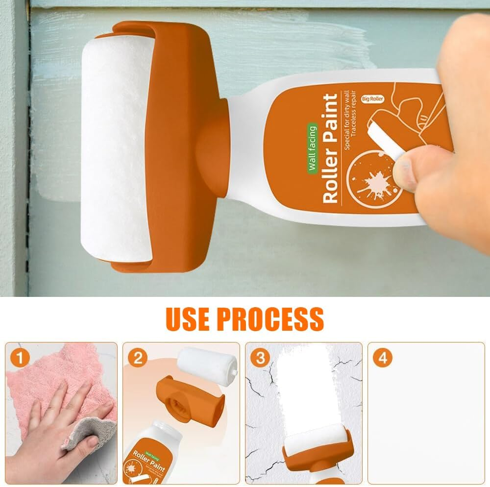 Wall Paint Touch up White, 500 G Wall Repair Roller Paint with Wall Repair Paste Gloves, Wall Repair Roller Brush Repair Paint for Graffiti Scratches Stains Damaged Walls image number 3