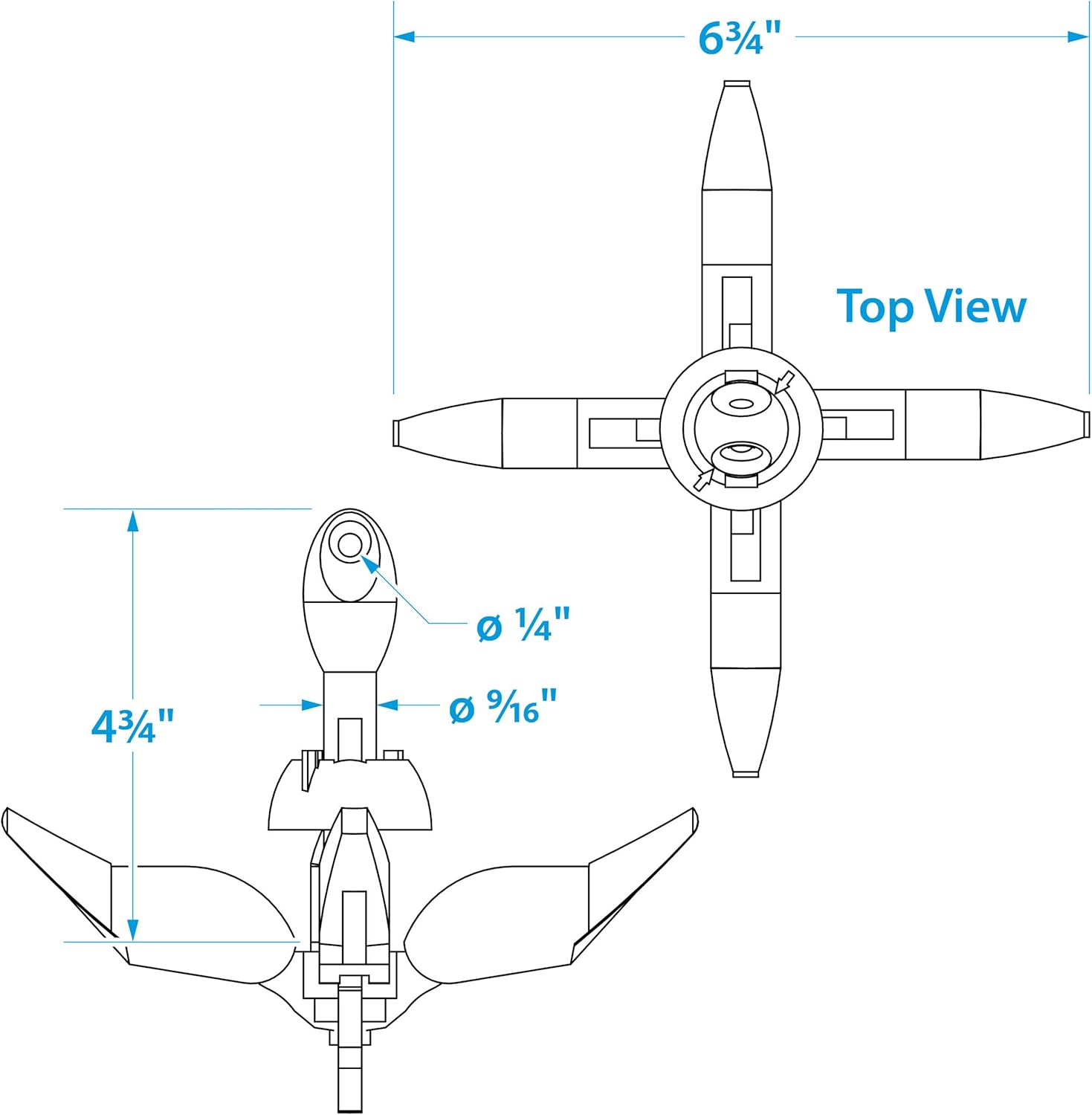 Seachoice Folding Grapnel Anchor &ndash; for Small Craft and Dinghies &ndash; Multiple Sizes image number 5