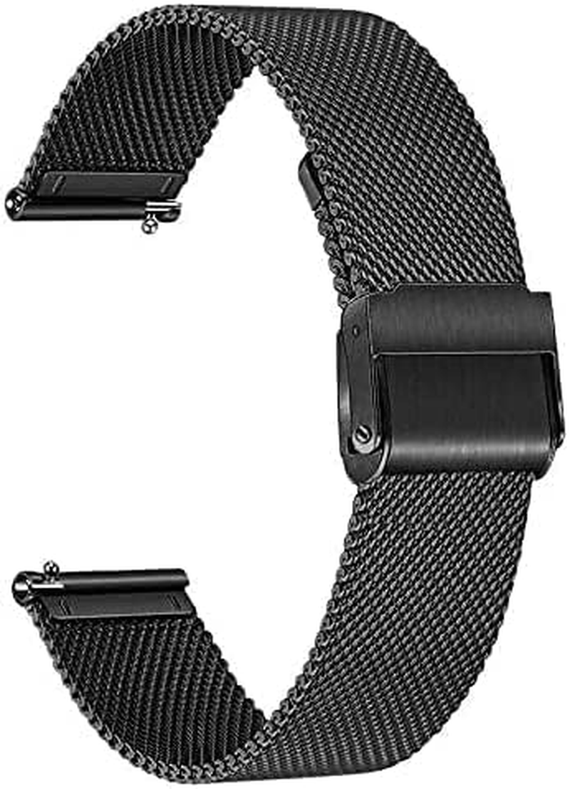 SENLY Compatible with Garmin Venu 2S/ Vivomove 3S/ Vivoactive 4S Band, 18Mm Metal Stainless Steel Adjustable Replace Replacement Bands Fitness Strap for Garmin Venu 2S/Garmin Vivomove 3S