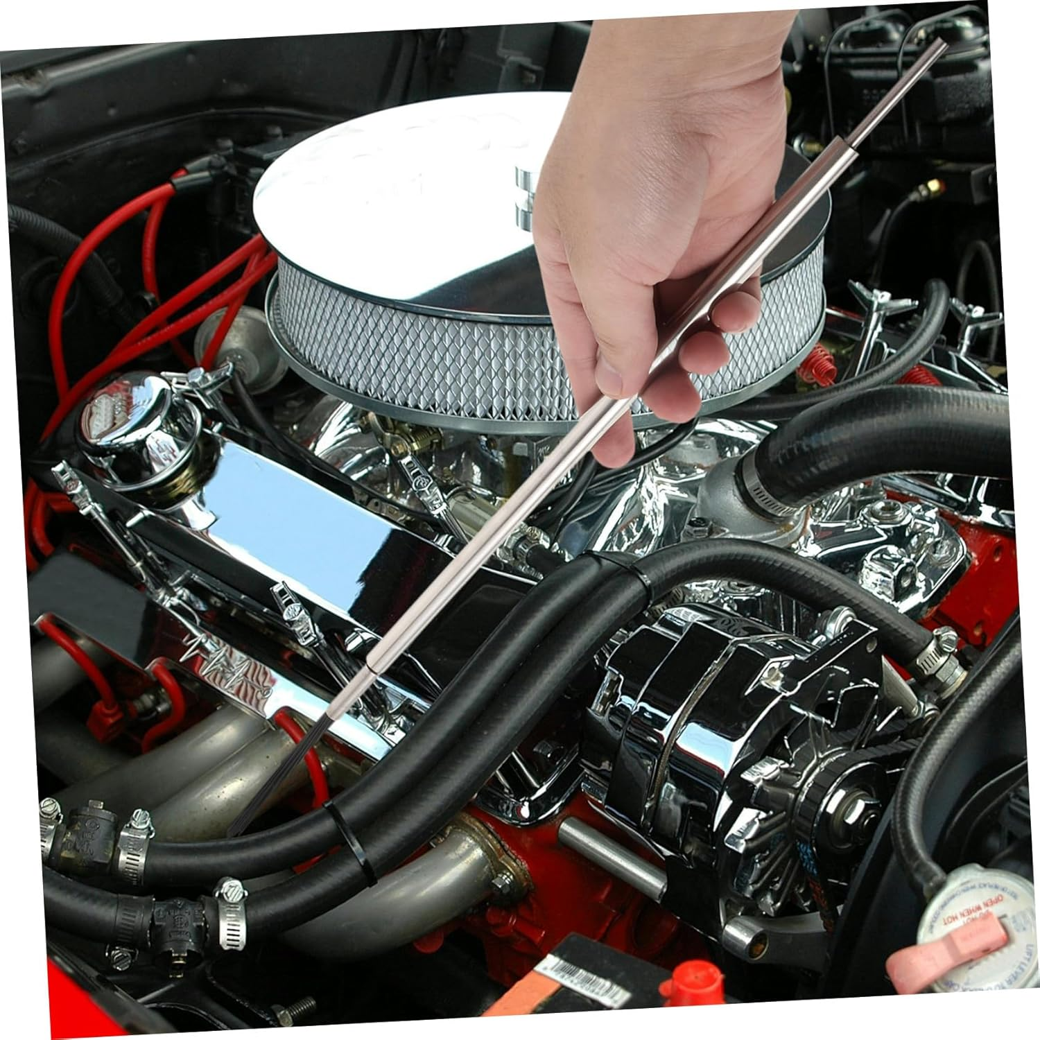 PLAFOPE Engine Cleaning Brush for Automotive Detailing Carbon Deposit Remover Kit with Brush Heads High Performance Interior and Groove Cleaner for Car Maintenance image number 6