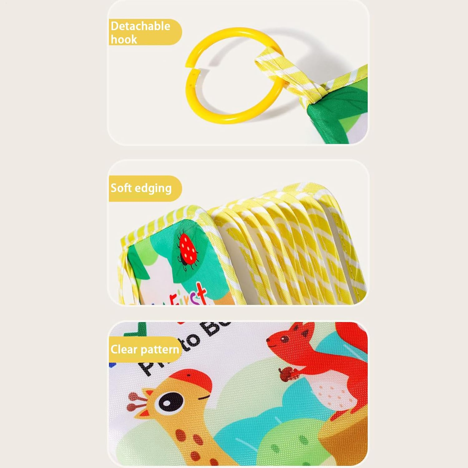 Baby'S First Photo Album | Baby First Photo Album - Soft Cloth Souvenir with Mirror Memory Keeping Keepsake for Parents Memories Birthday Family Kids image number 2