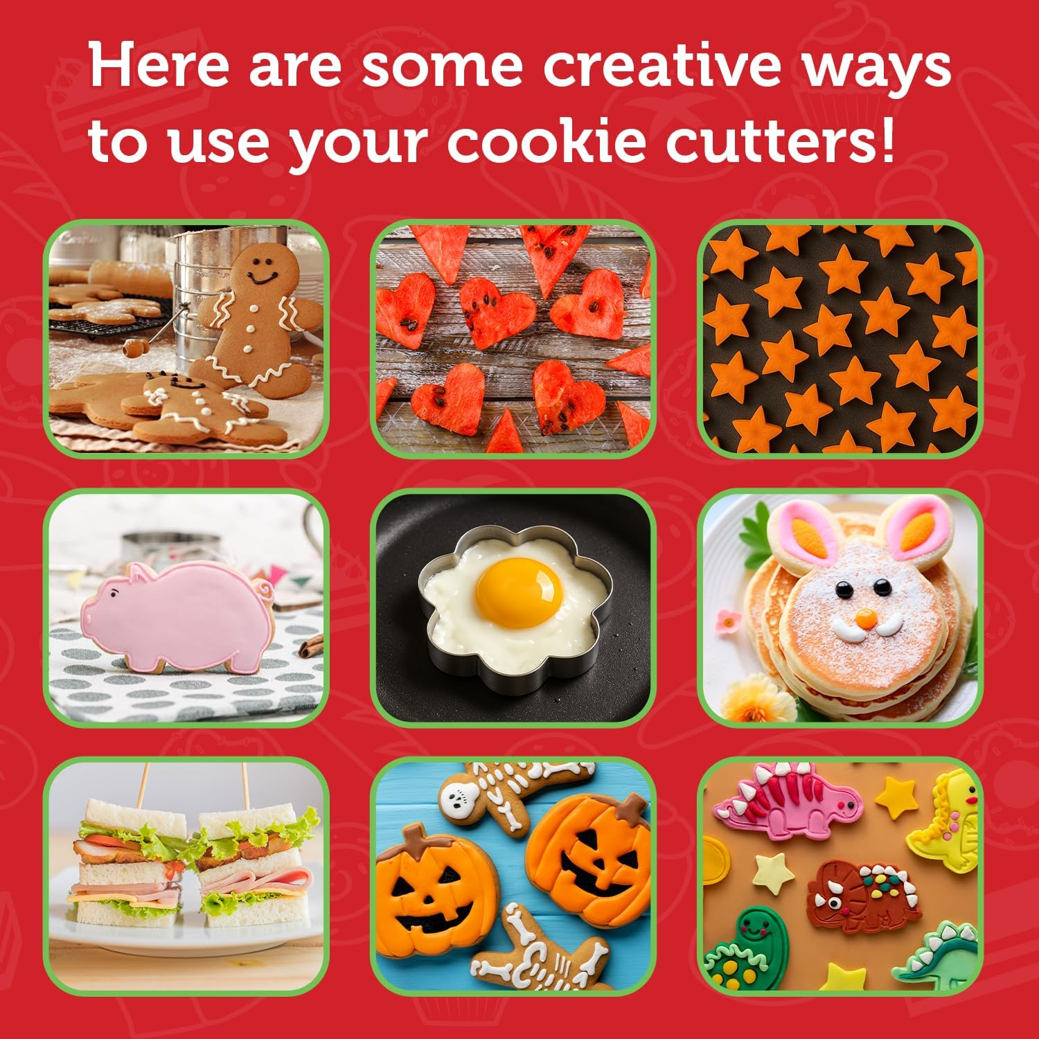 Gingerbread Man Cookie Cutter Set, 3 Piece, Stainless Steel image number 1