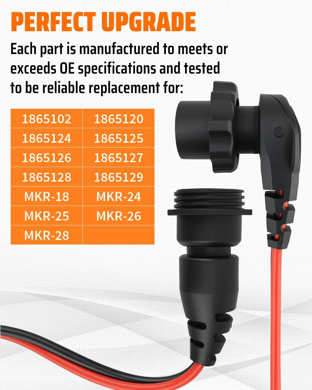 Trolling Motor Plug and Receptacle Fit for Minn Kota 1865120 MKR-28, Waterproof Heavy Duty 8AWG Rated to 60A Fit for Freshwater & Saltwater Marine Boat image number 5