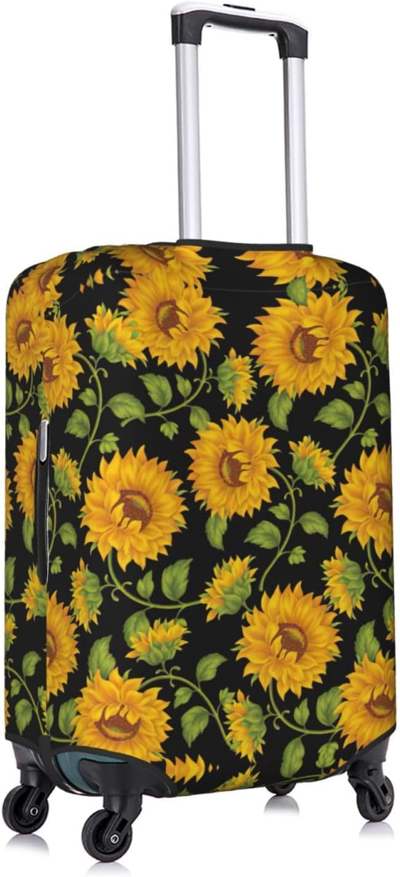 Odddot Sunflower Pattern Print Travel Luggage Cover,Suitcase Protector Cover, Washable Baggage Covers,For 18-32 Inch Luggage, Sunflower Pattern, Small